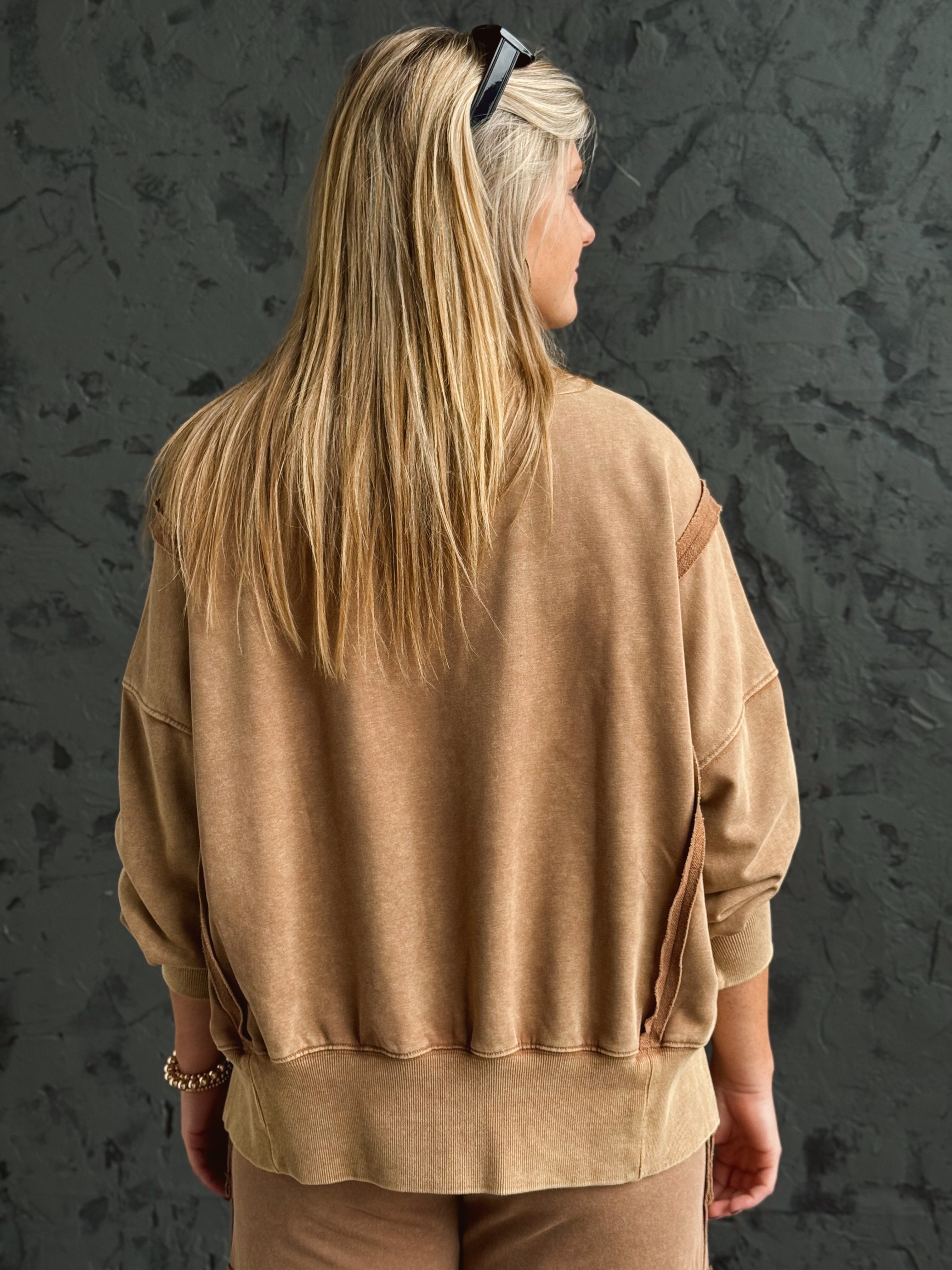 Hideaway Sweatshirt - MOCHA MOUSSE - willows clothing SWEATSHIRT