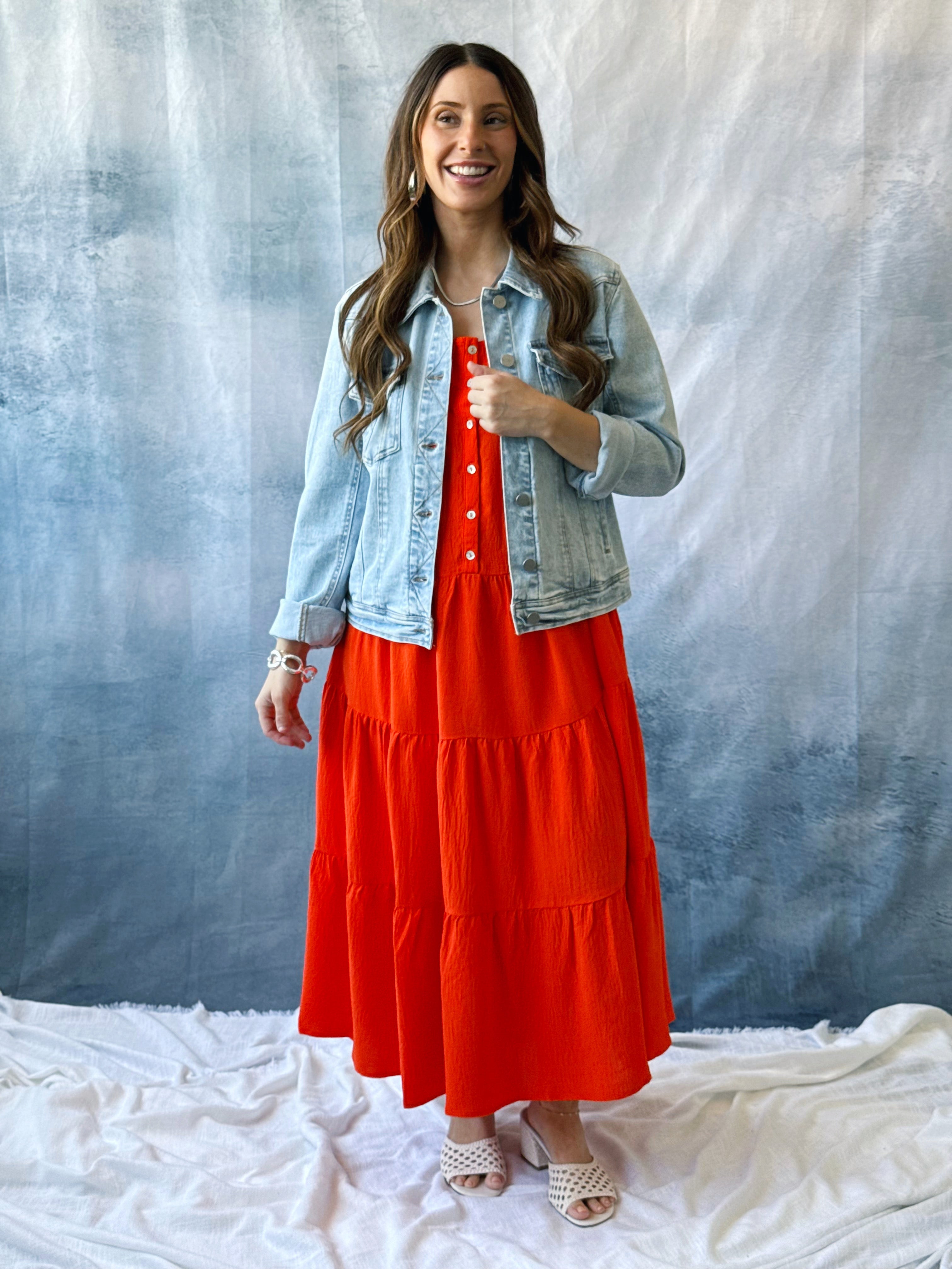 High Spirits Dress - POPPY ORANGE - willows clothing Long Dress