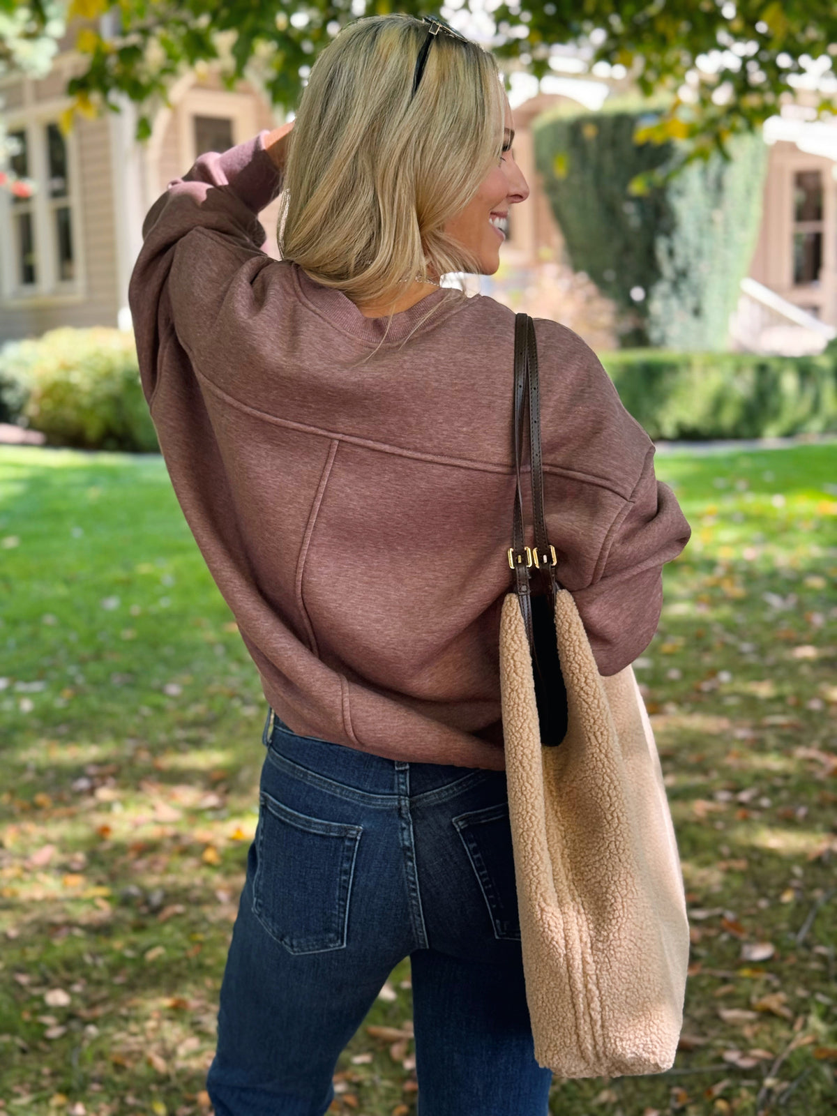 Hiking Trail Sweatshirt - HEATHER BROWN - willows clothing SWEATSHIRT