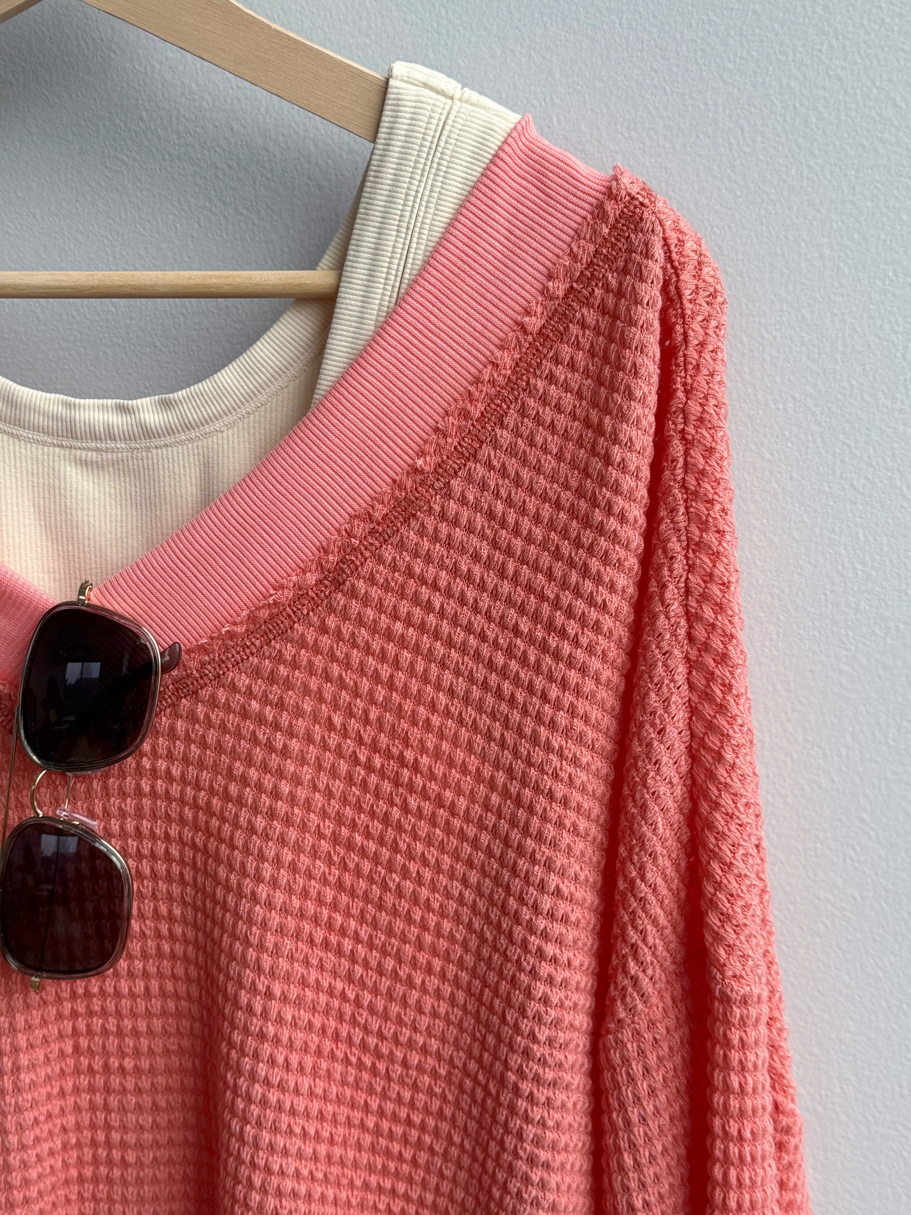 Holly Top - PINK CORAL - willows clothing L/S SHIRT