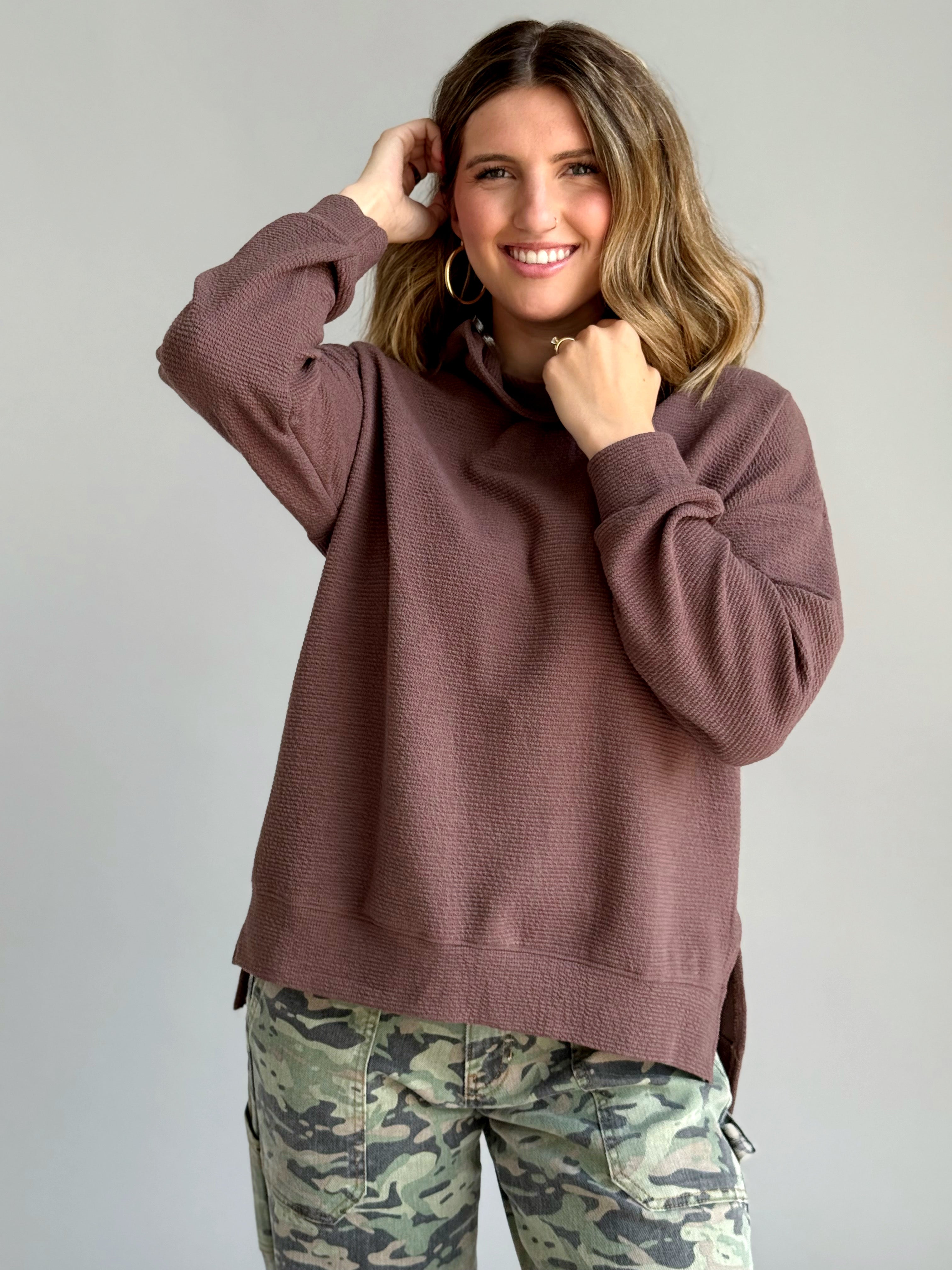 Homebody Sweatshirt - BROWN - willows clothing SWEATSHIRT