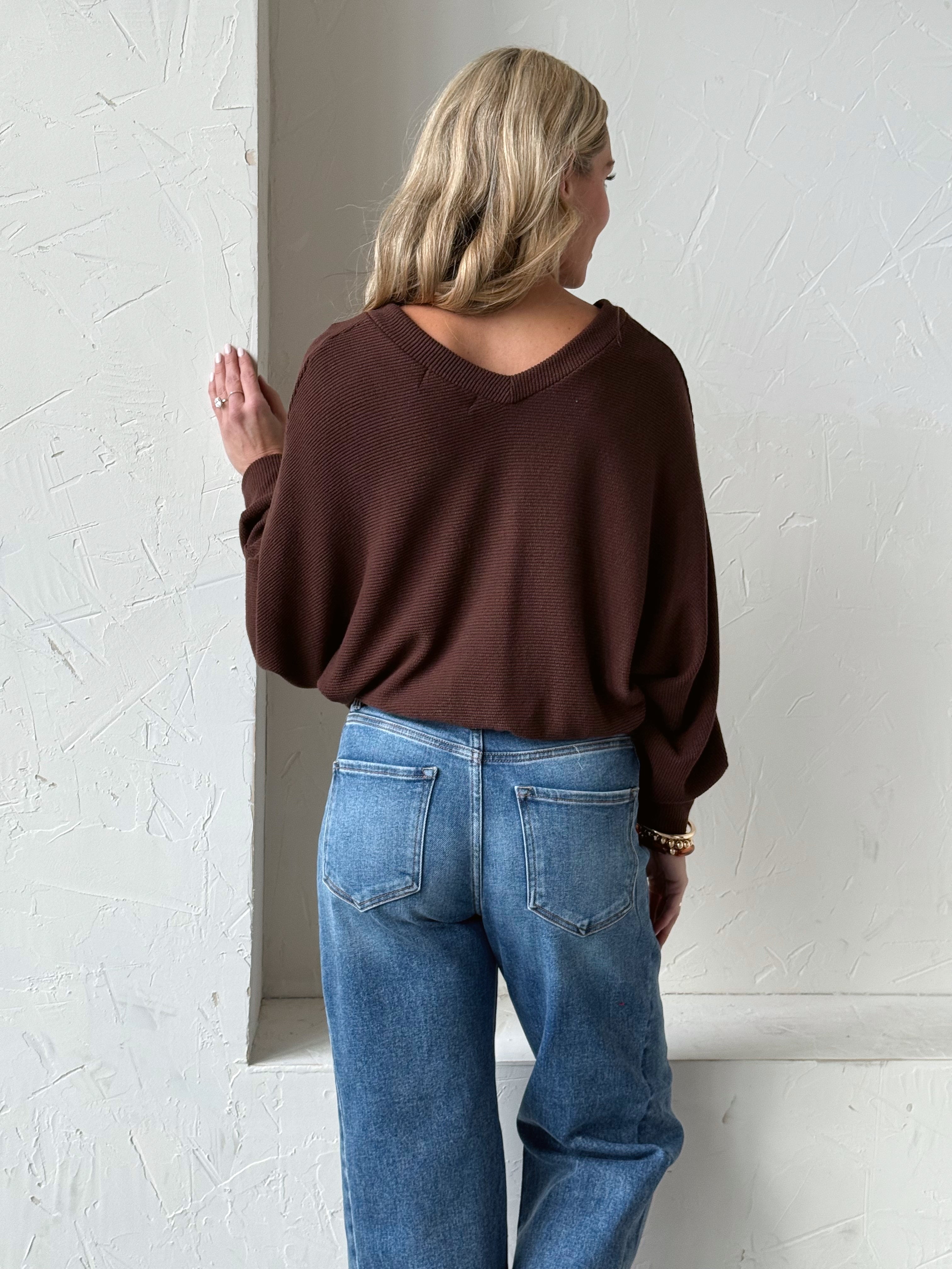Homebound Top - BROWN - willows clothing L/S SHIRT