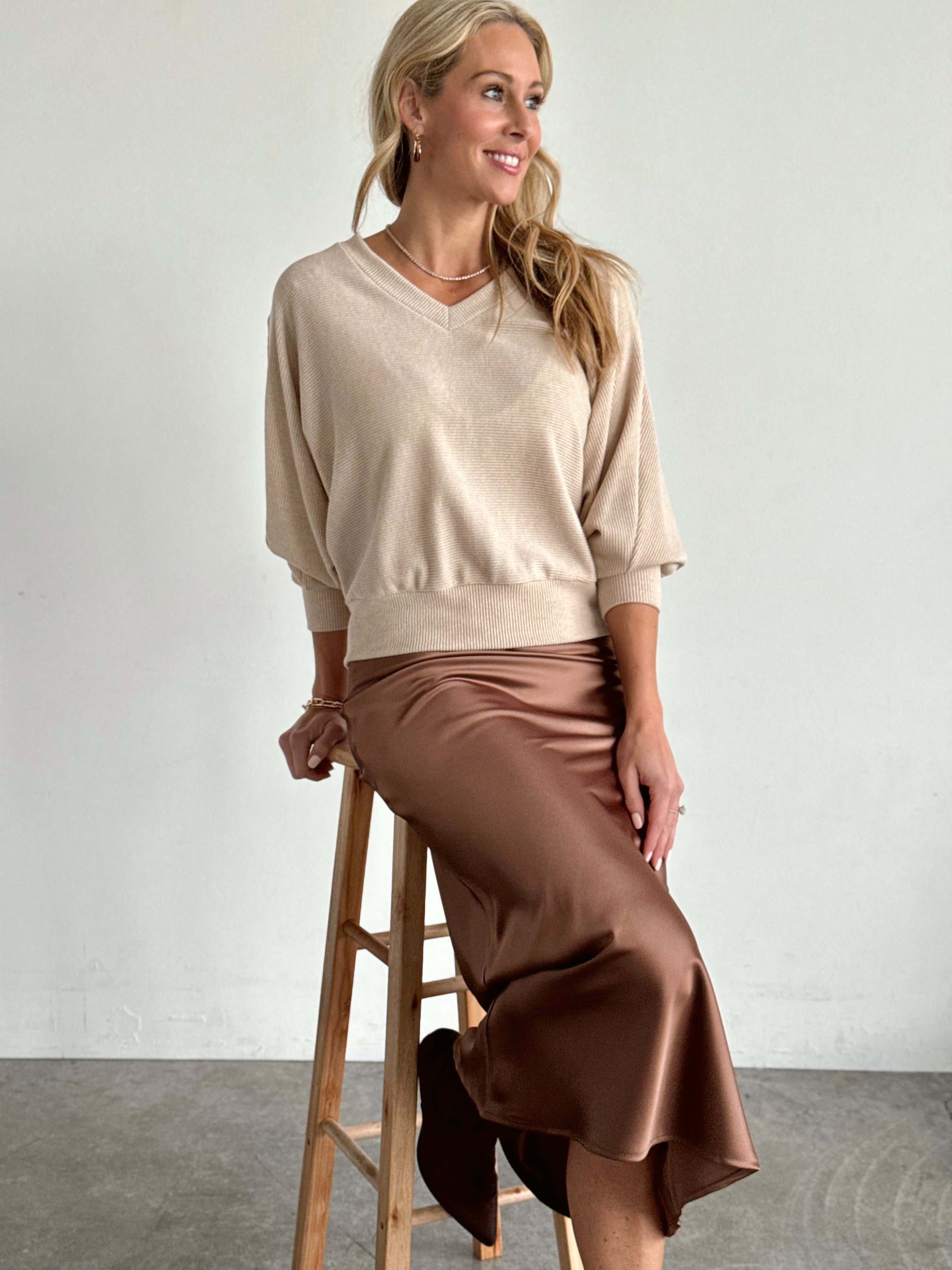 Homebound Top - OAT - willows clothing L/S SHIRT