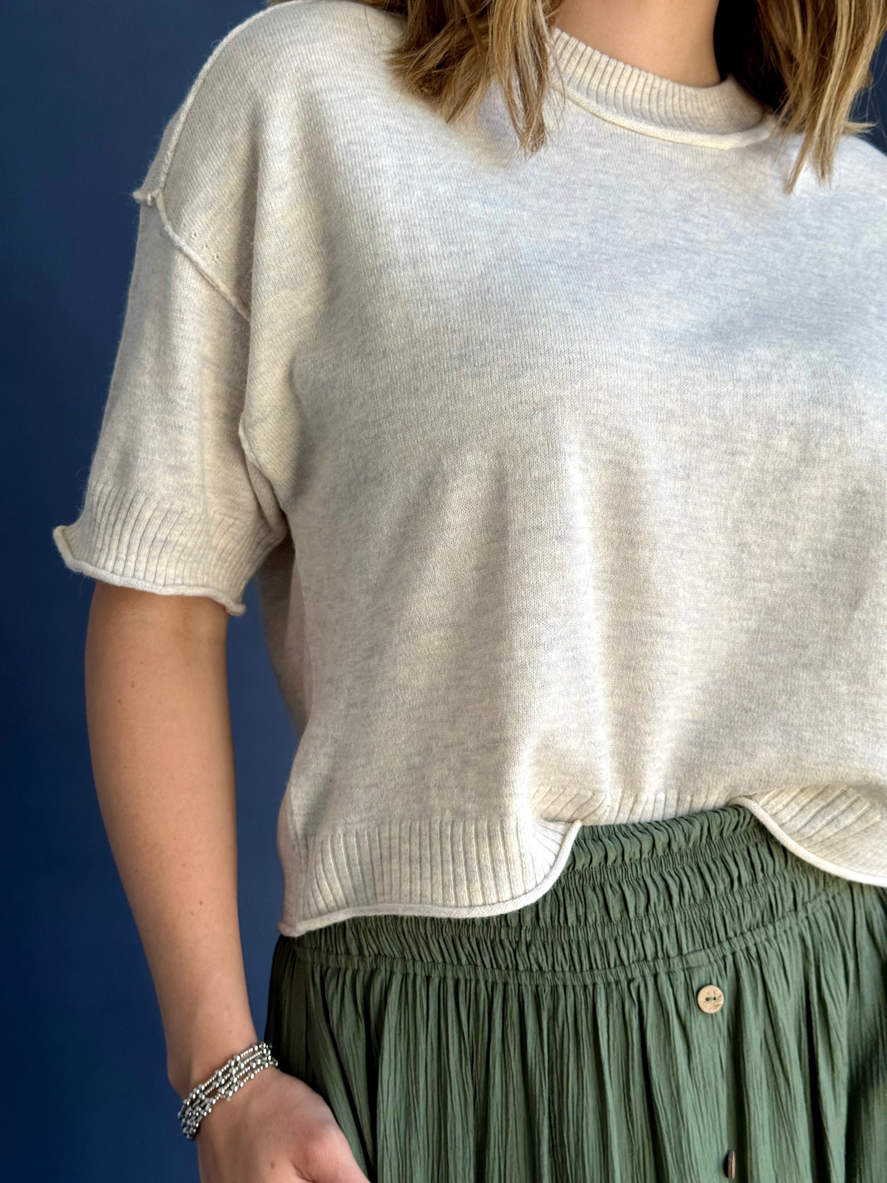 Homeroom Sweater - SAND - willows clothing SWEATER