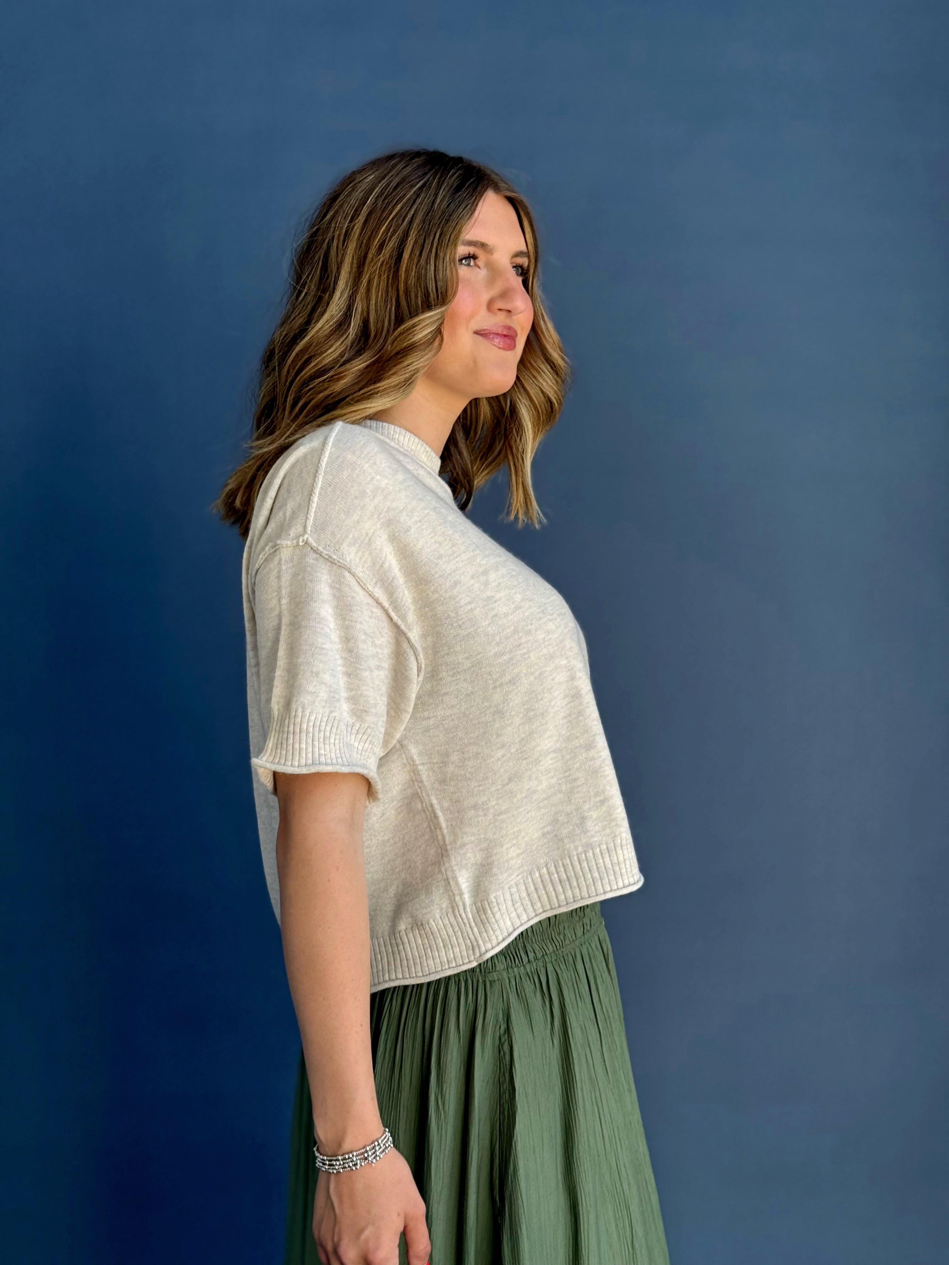Homeroom Sweater - SAND - willows clothing SWEATER
