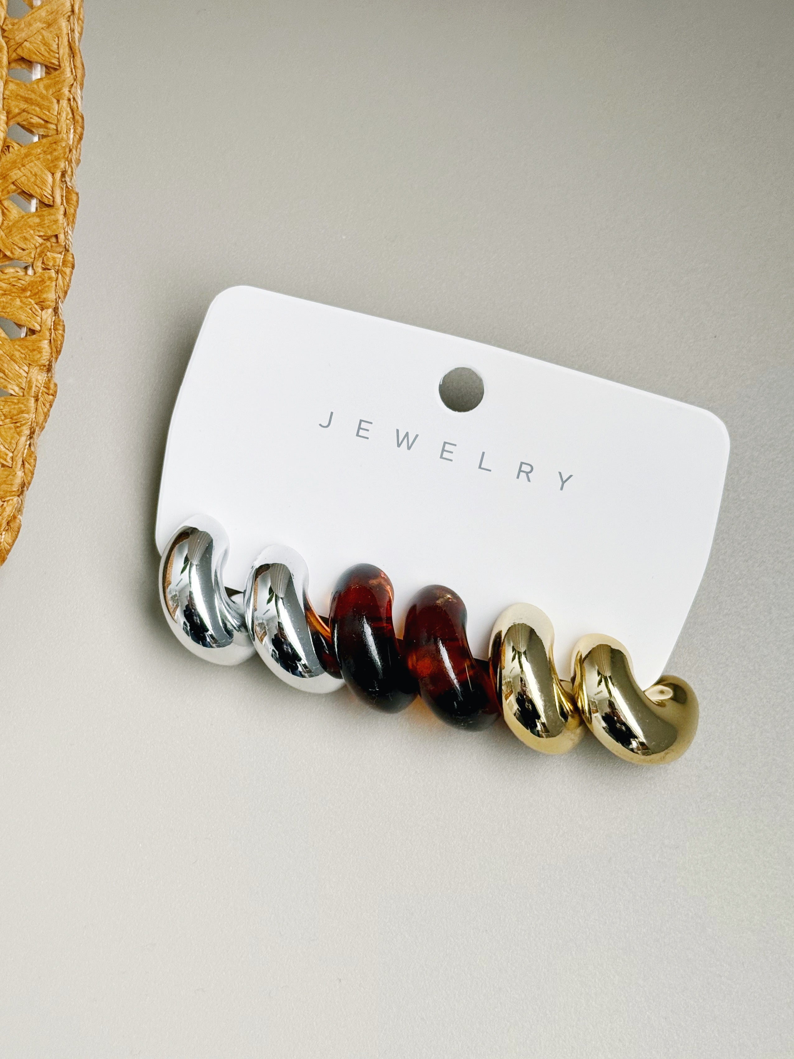 Hoop Earring Set of 3 - willows clothing EARRINGS