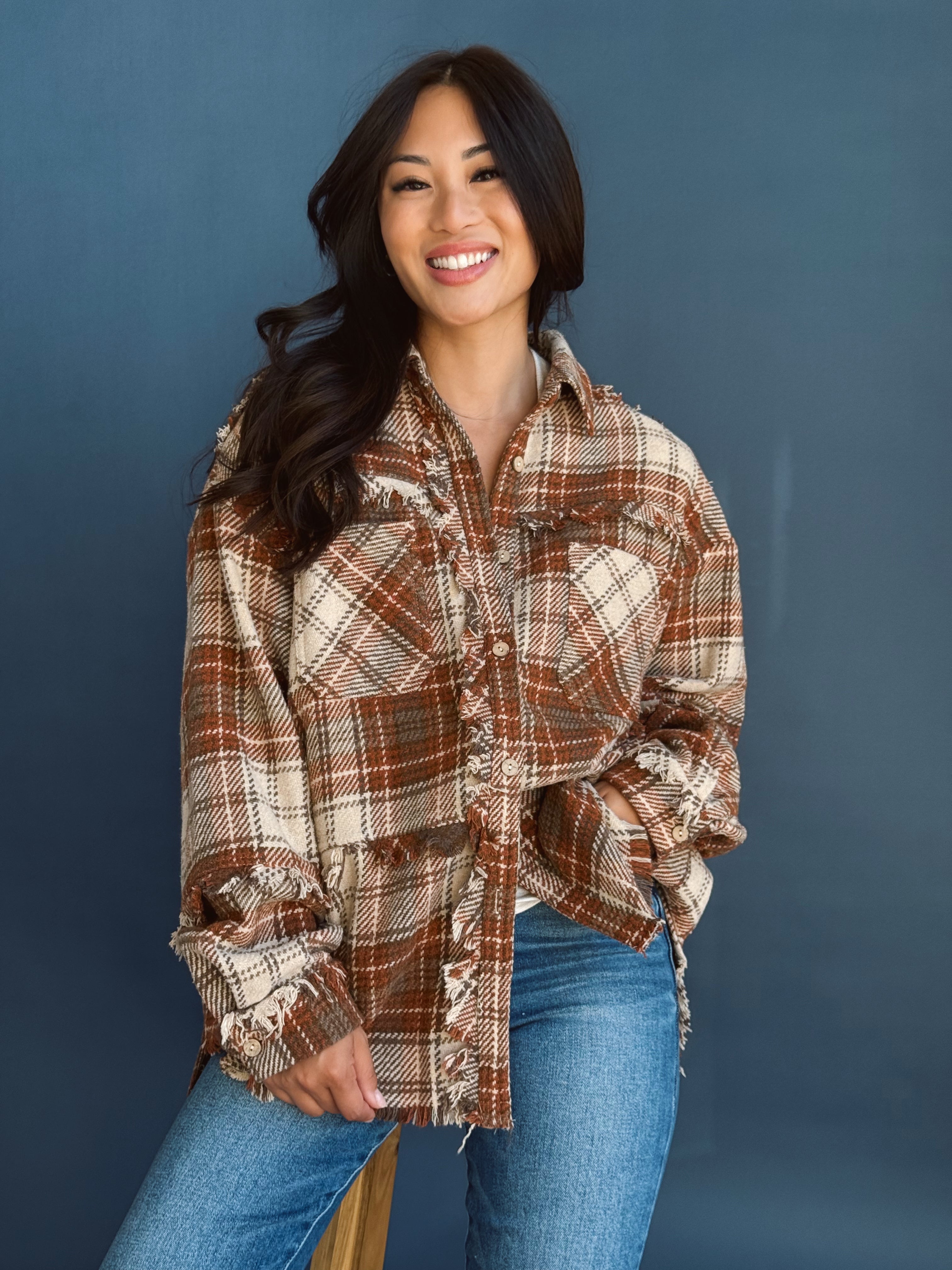 Hunter Shacket - BROWN - willows clothing L/S SHIRT