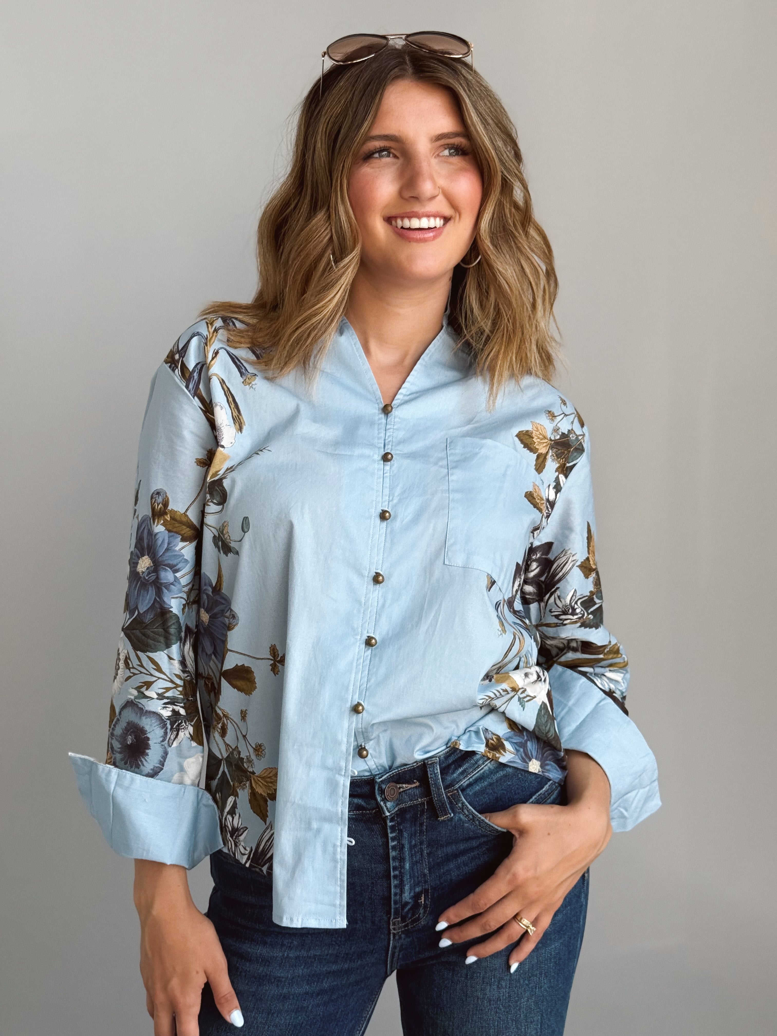 Ida Blouse - CHAMBRAY - willows clothing BLOUSE