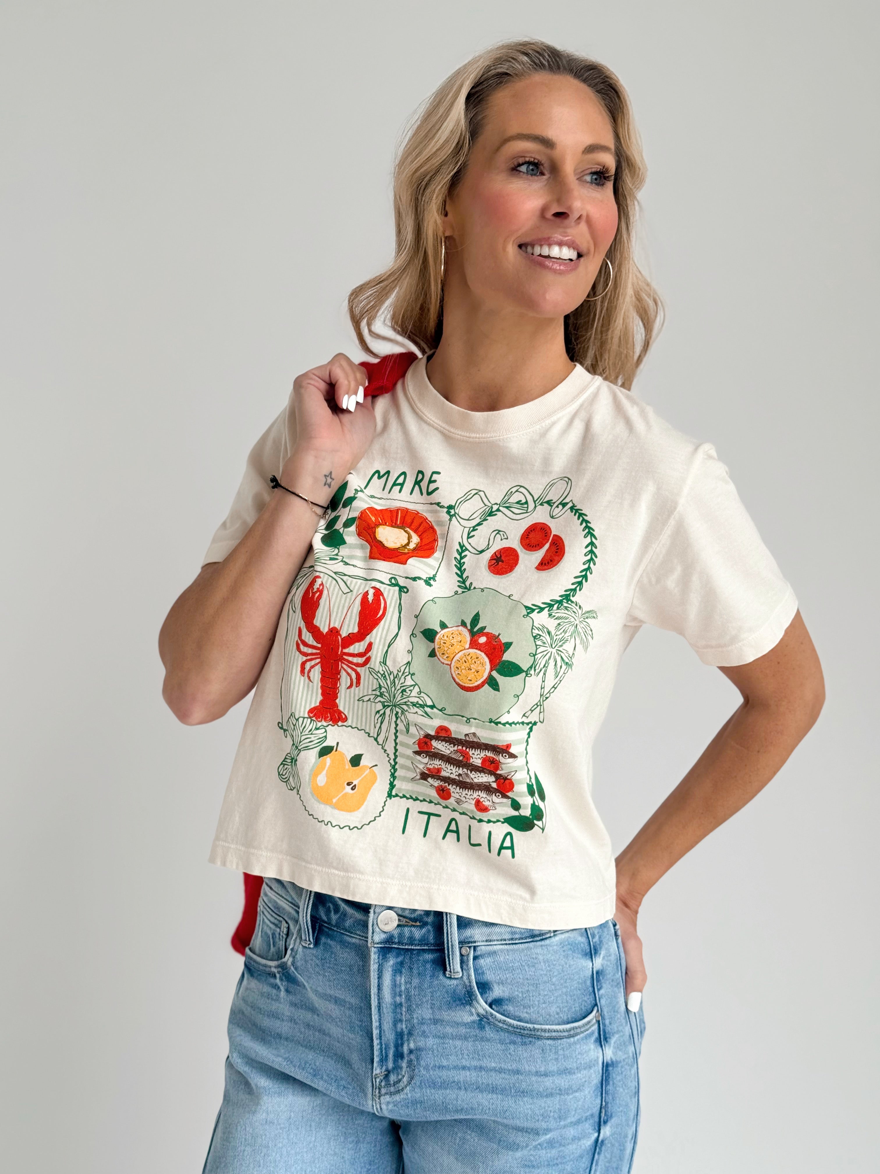 Il Mare Italia Graphic Tee - CREAM - willows clothing S/S SHIRT