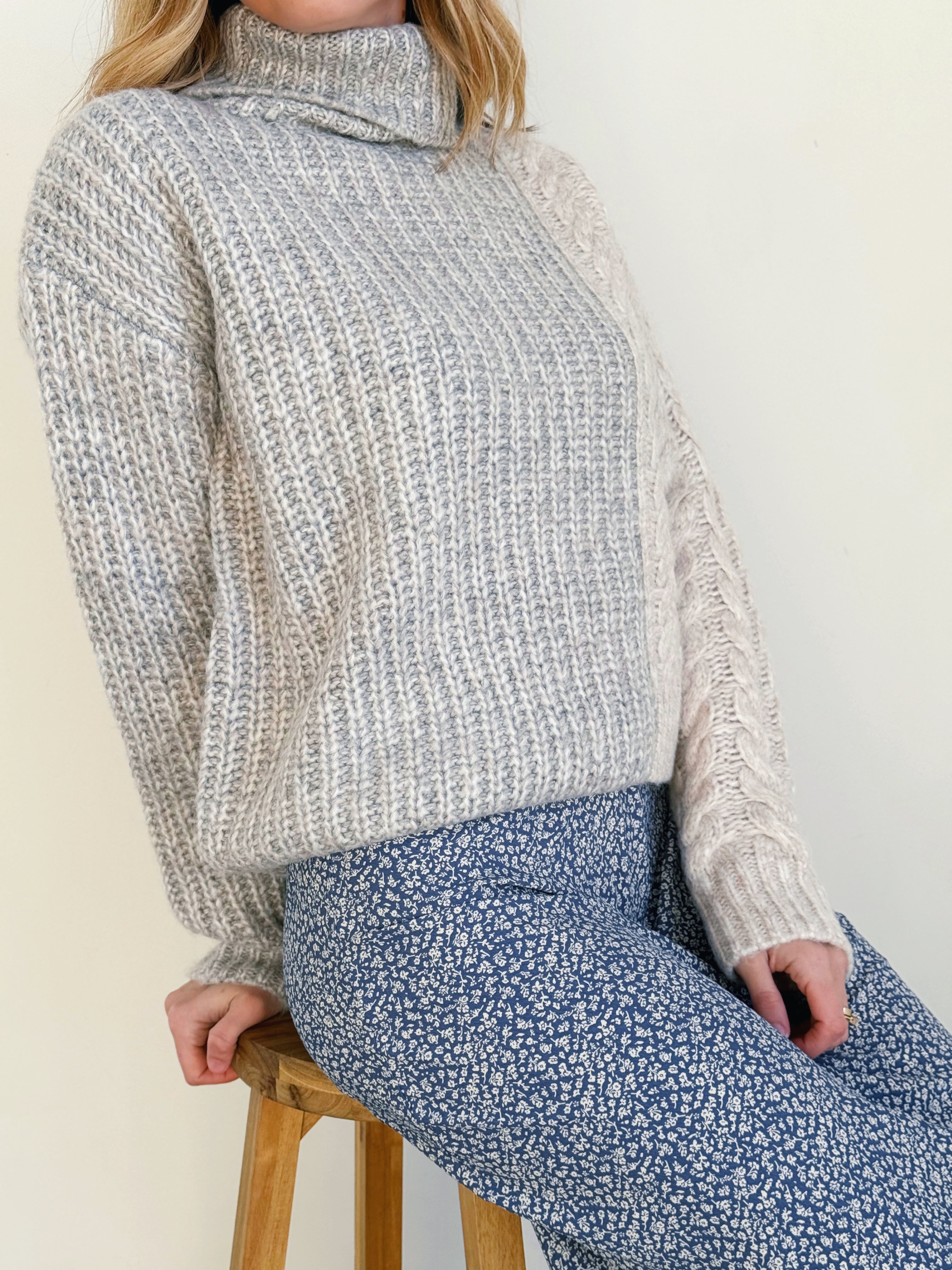 Irene Sweater - GREY MULTI - willows clothing SWEATER