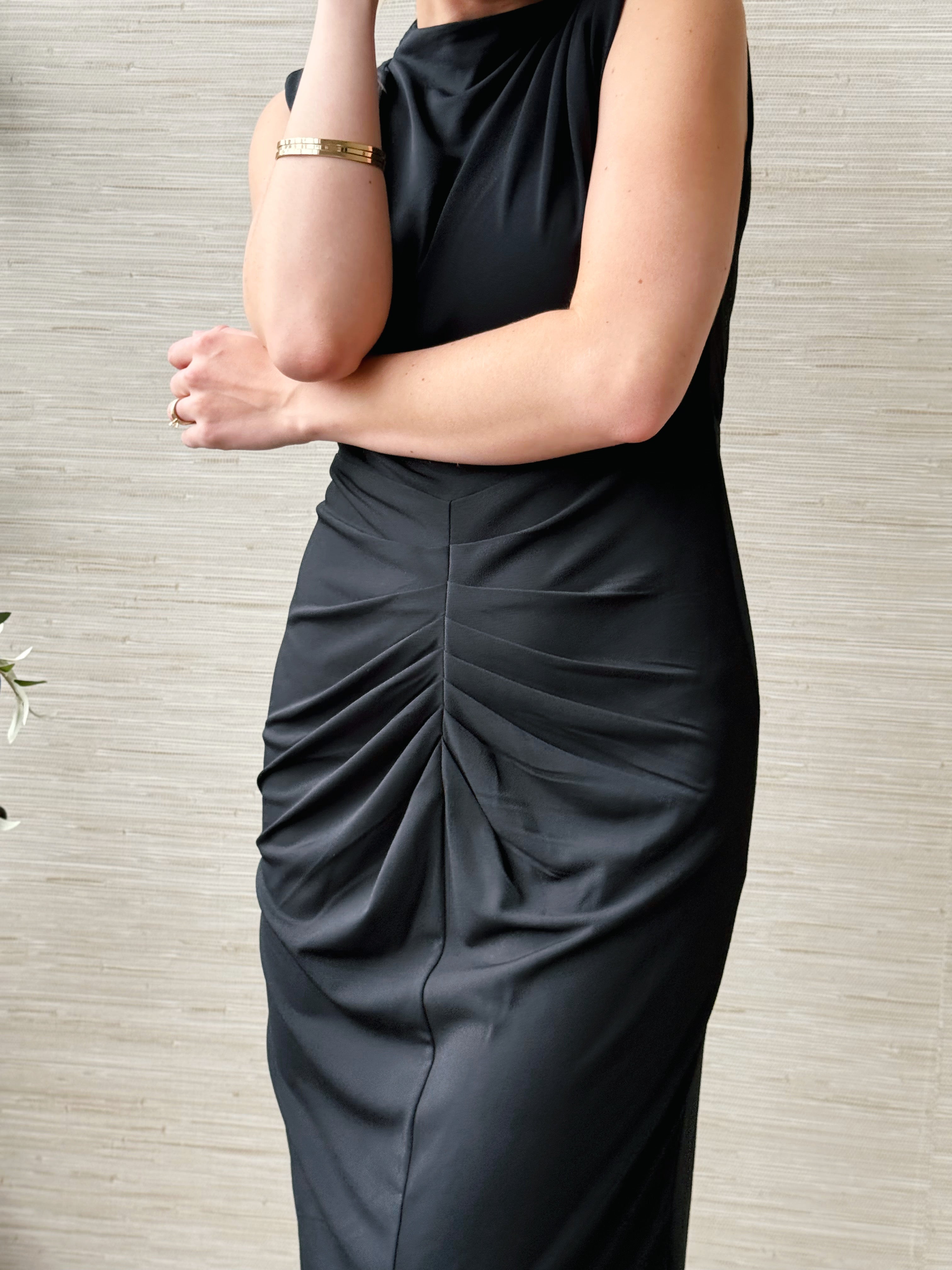 Irina Dress - BLACK - willows clothing MIDI DRESS
