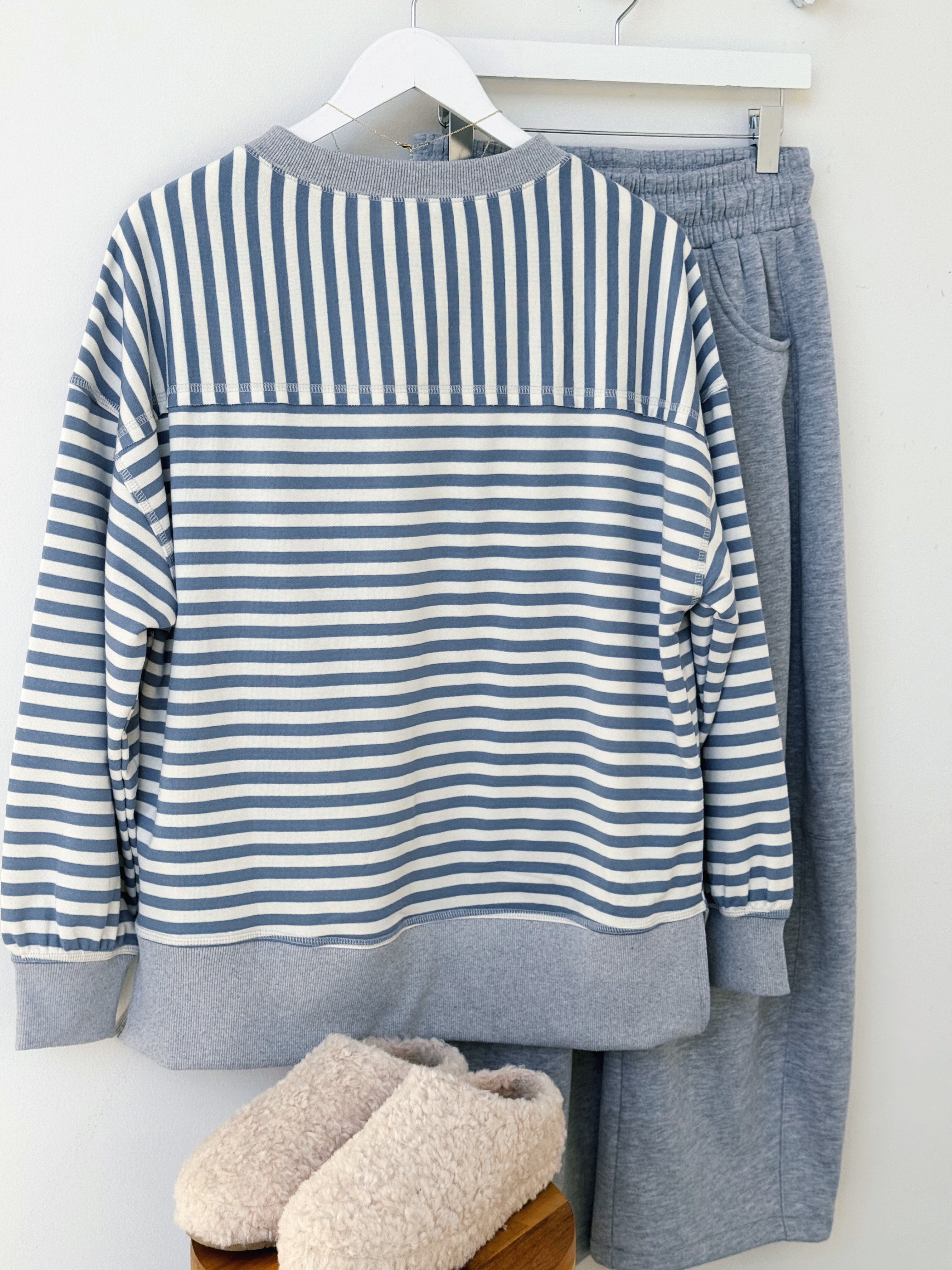 Isabel Sweatshirt - DENIM/CREAM - willows clothing L/S SHIRT