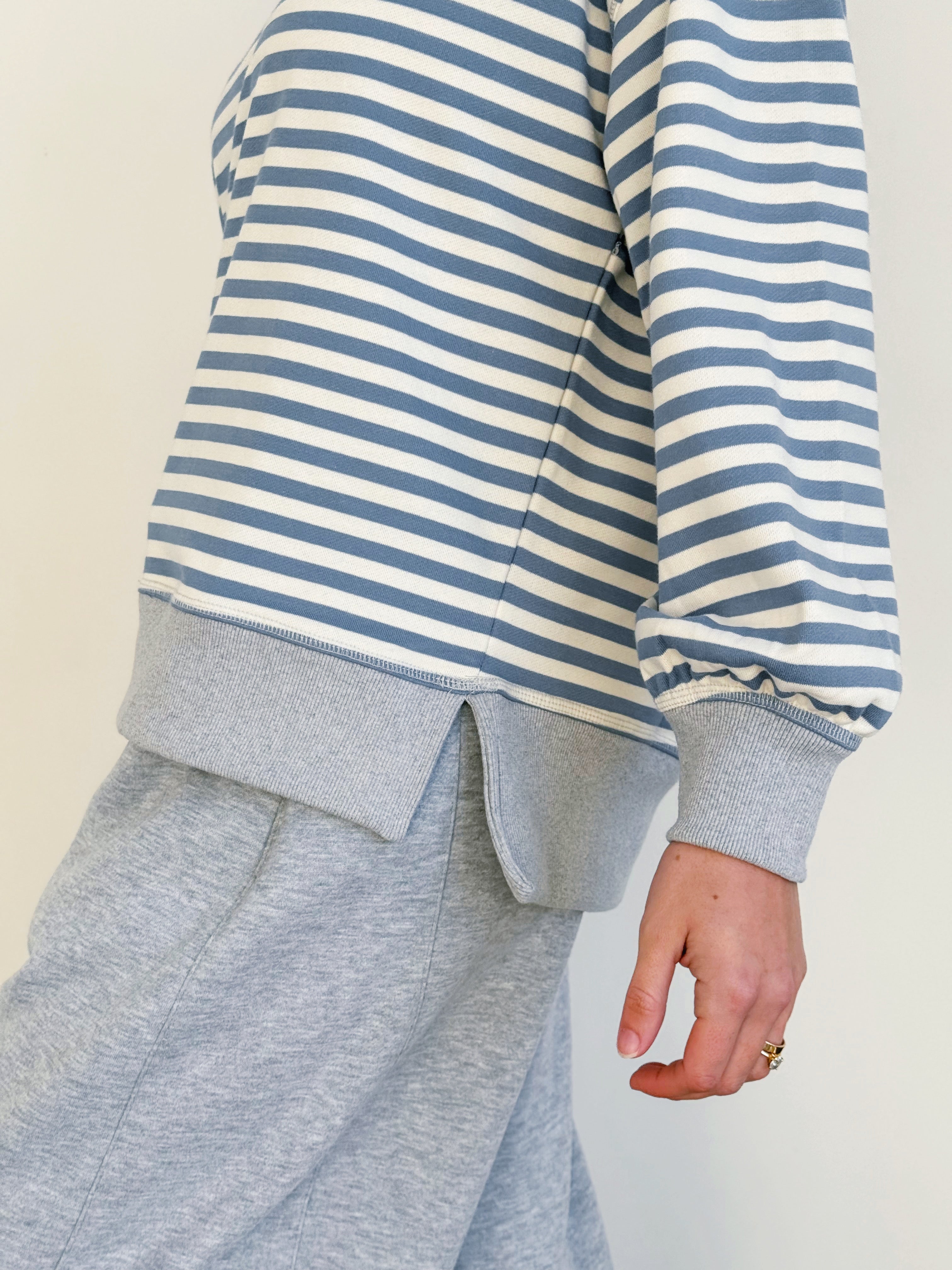 Isabel Sweatshirt - DENIM/CREAM - willows clothing L/S SHIRT