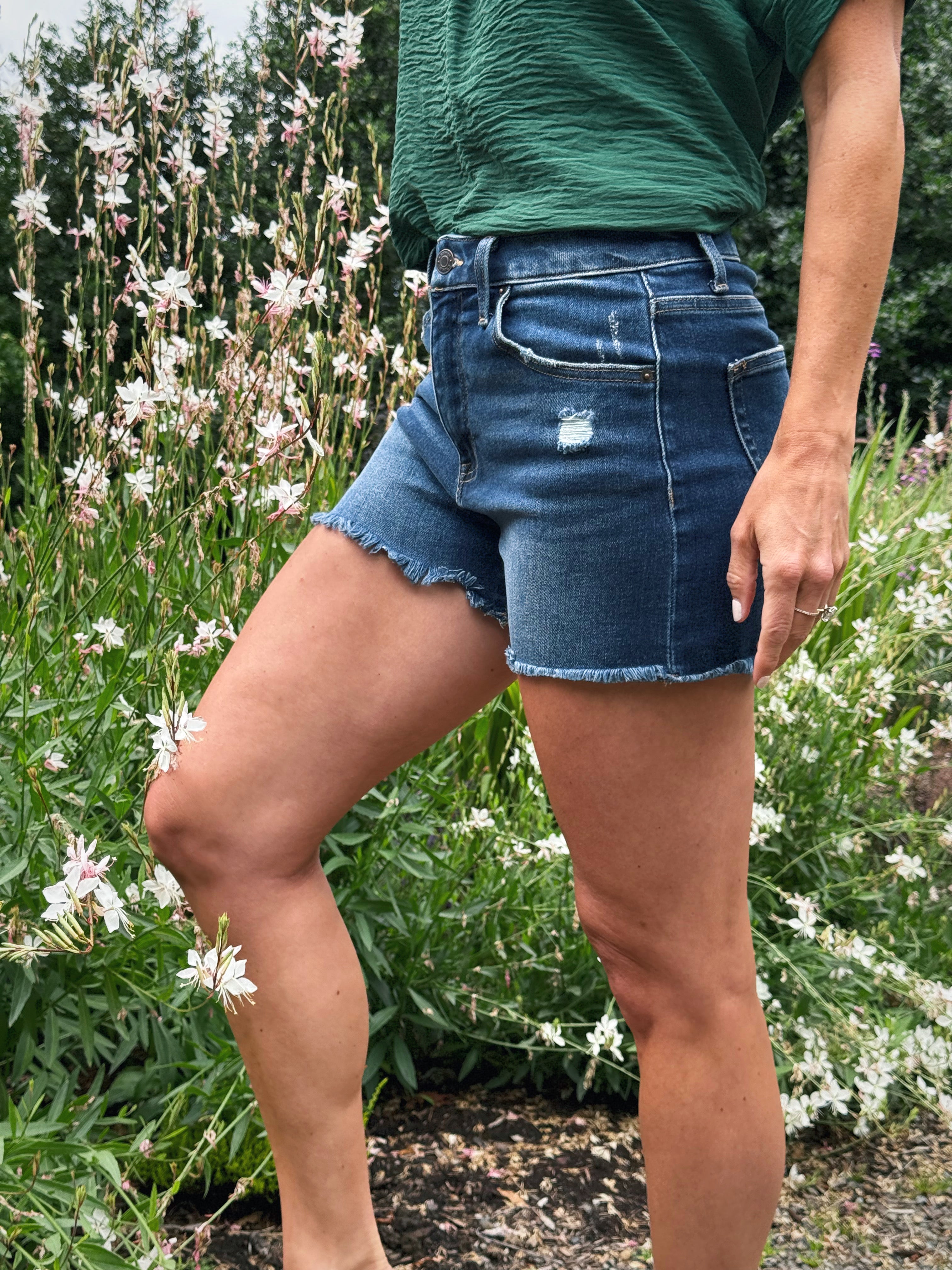 [J21 ELEVEN by RISEN] Billy Denim Shorts - DARK - willows clothing SHORTS