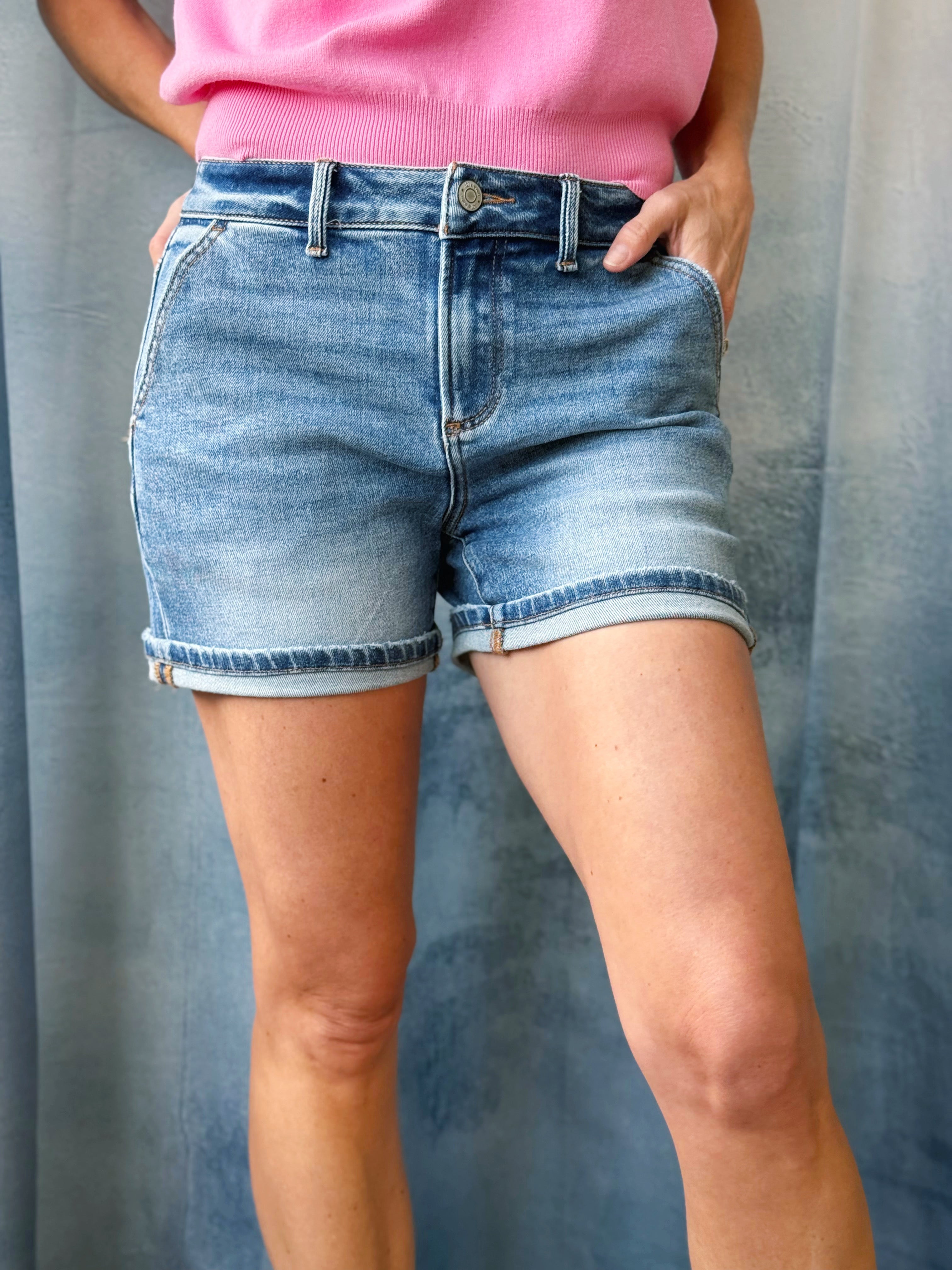 [J21 ELEVEN by RISEN] Sadie Denim Shorts - MEDIUM - willows clothing SHORTS