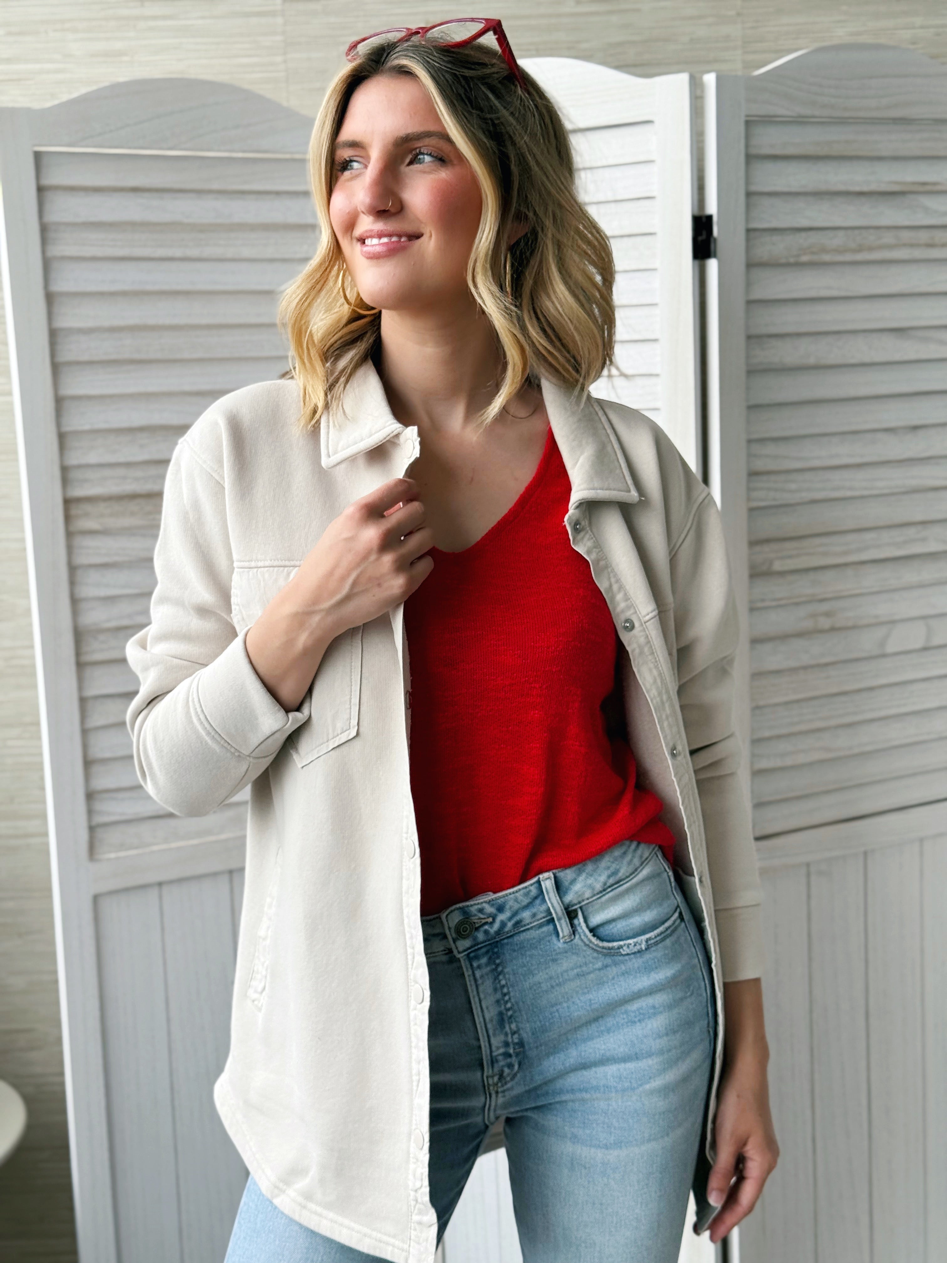 Jameson Shacket - NATURAL - willows clothing JACKET