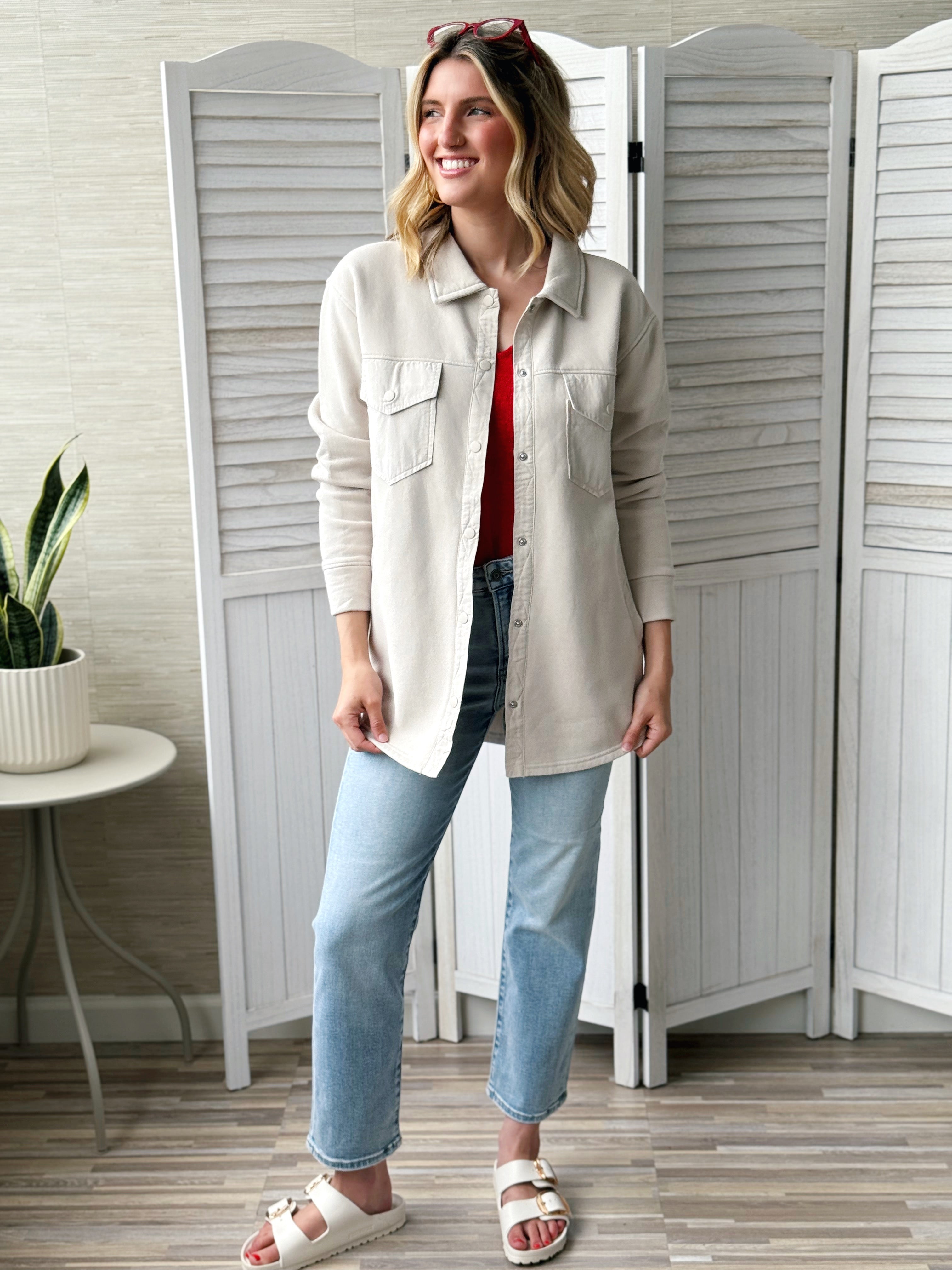 Jameson Shacket - NATURAL - willows clothing JACKET