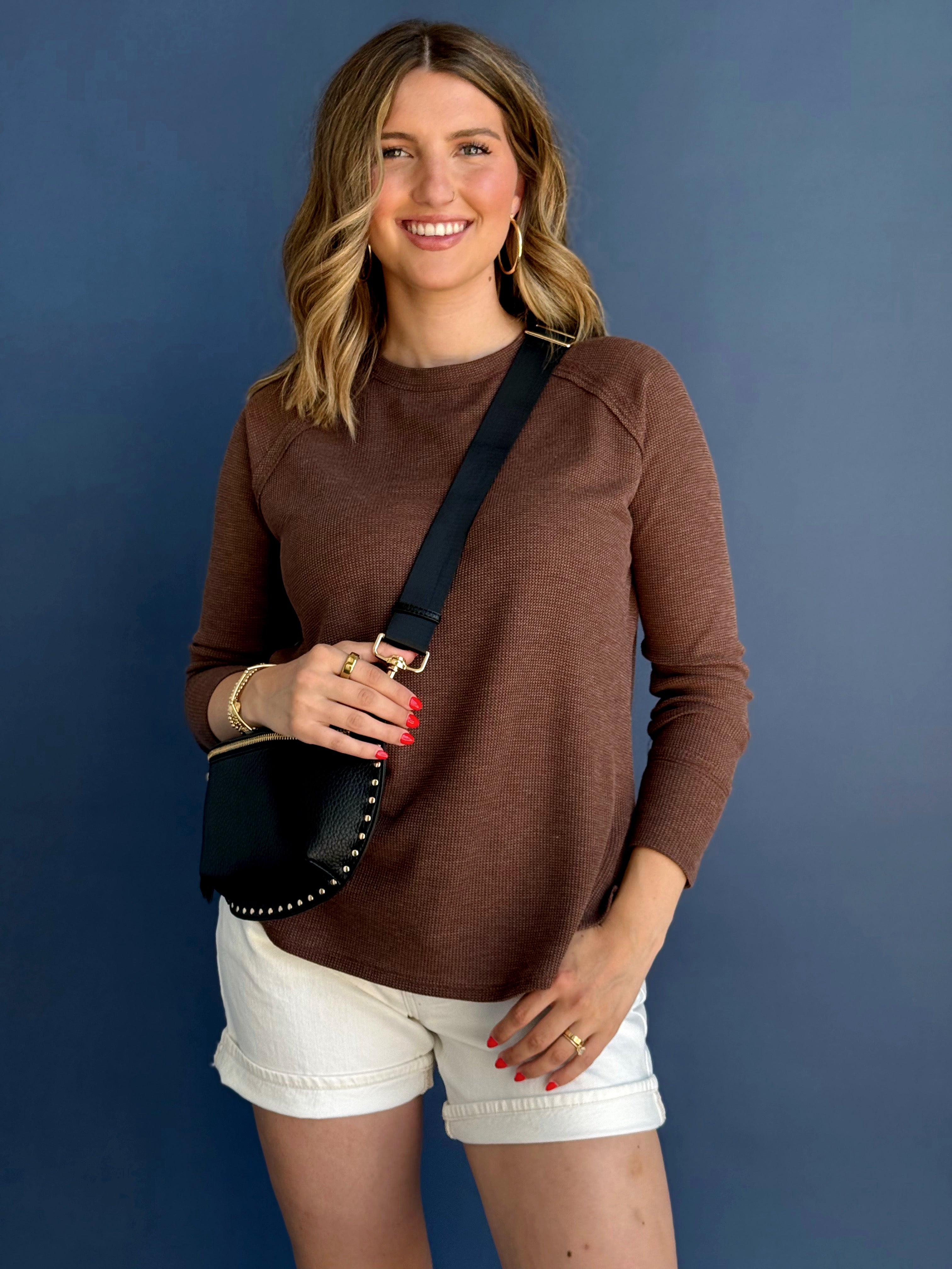 Jamie Top - BROWN - willows clothing L/S SHIRT