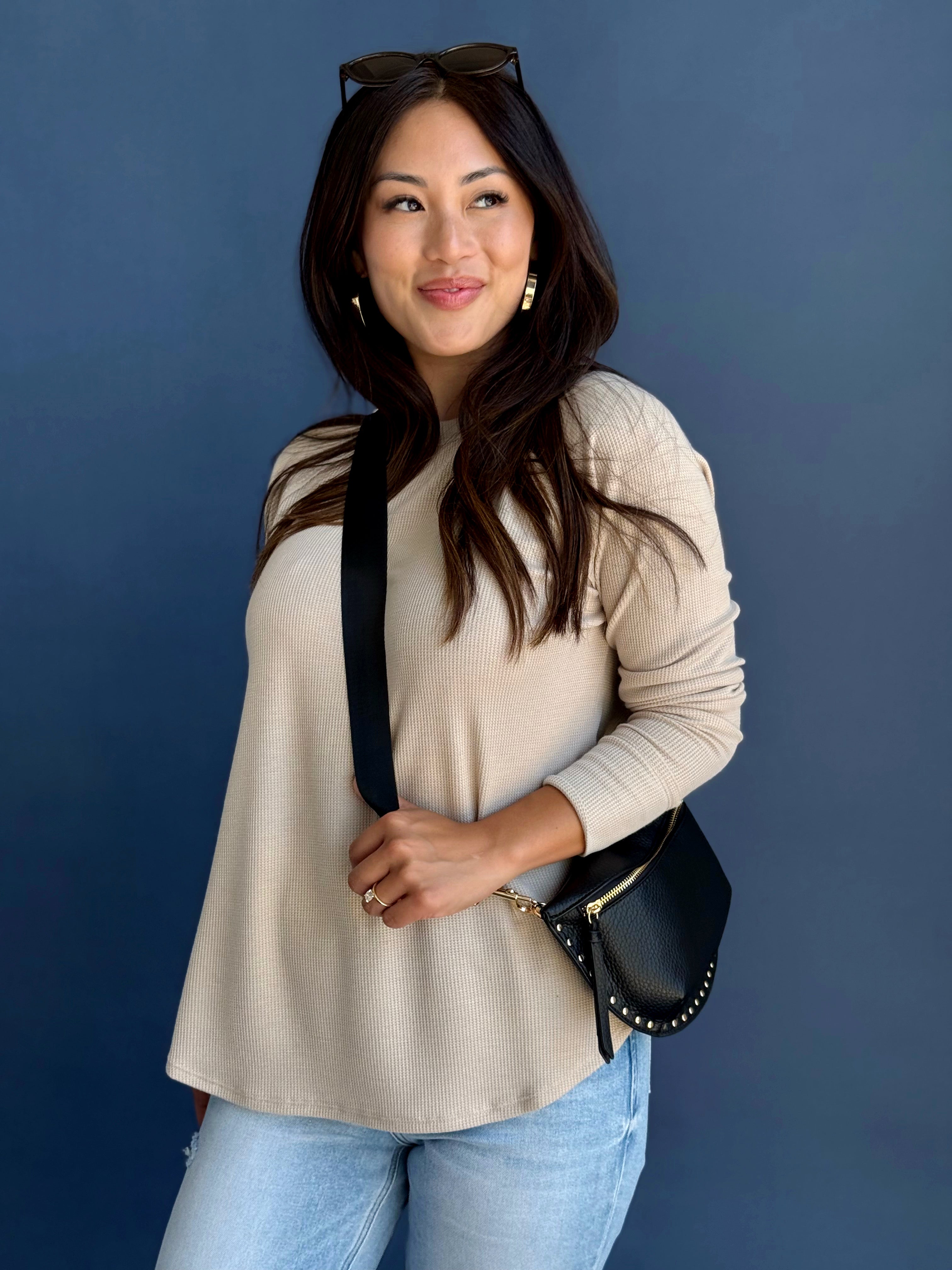 Jamie Top - LIGHT MOCHA - willows clothing L/S SHIRT