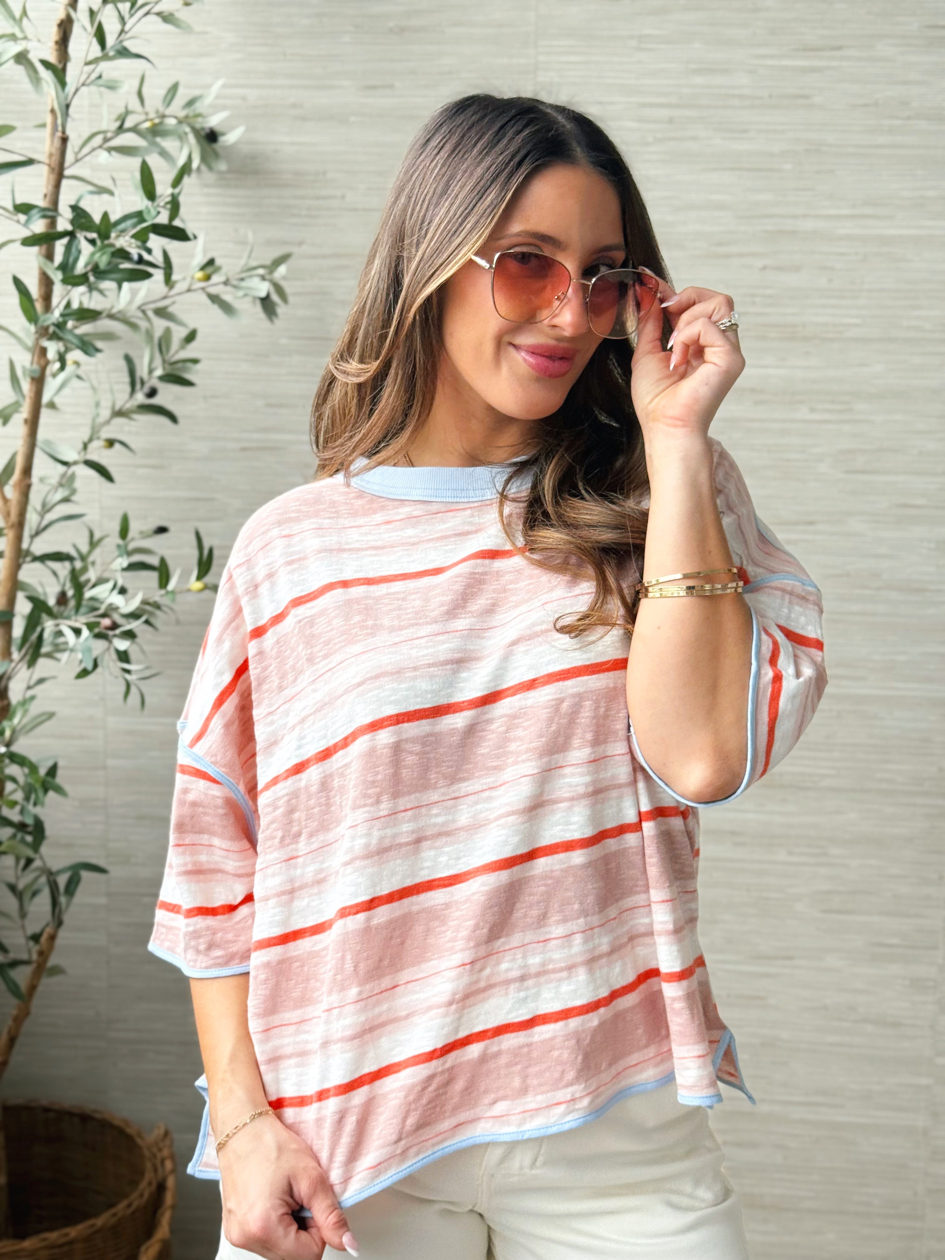 Janessa Tee - CORAL BREEZE - willows clothing S/S SHIRT