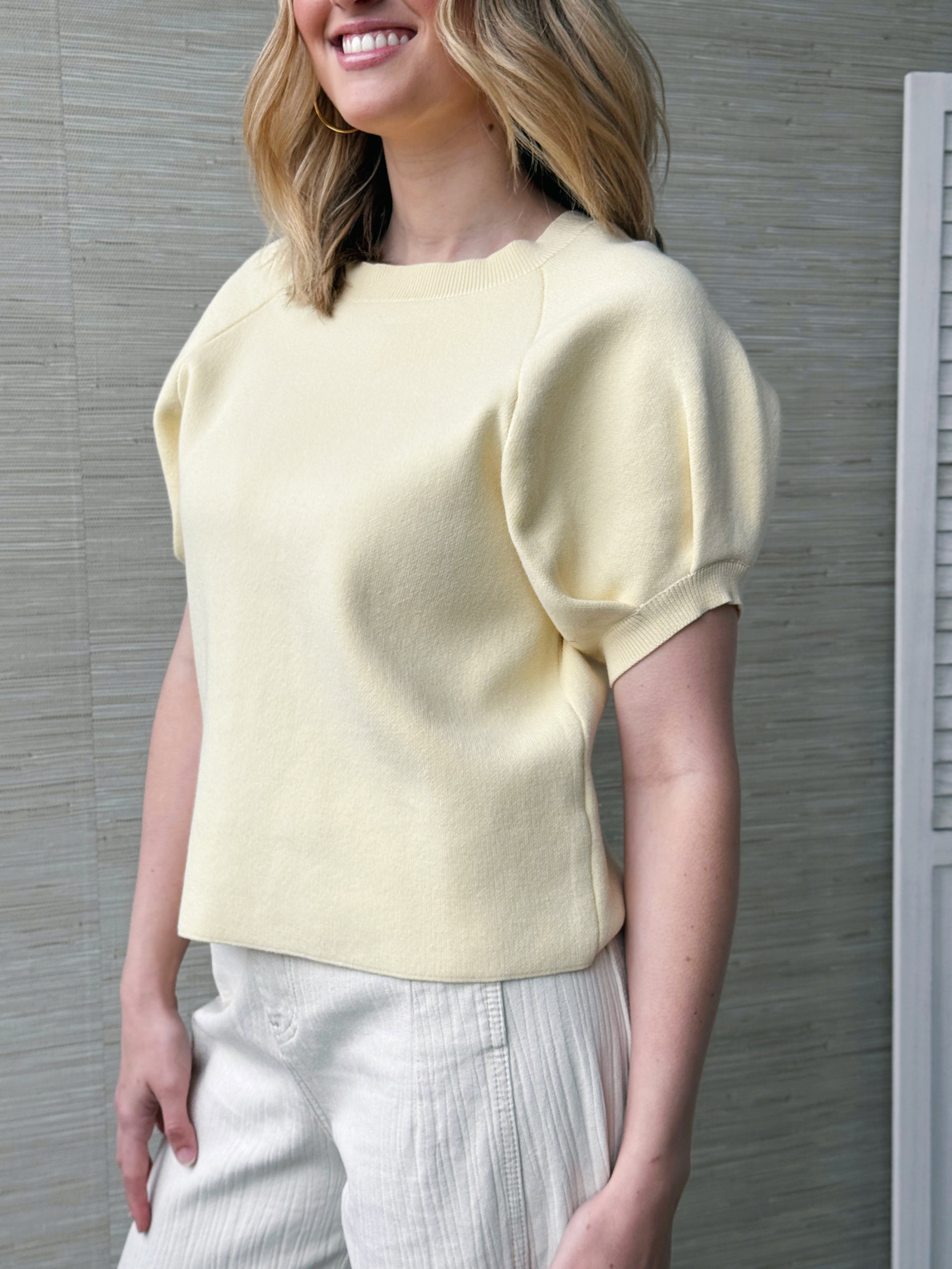 Janis Sweater - LEMON CREAM - willows clothing SWEATER