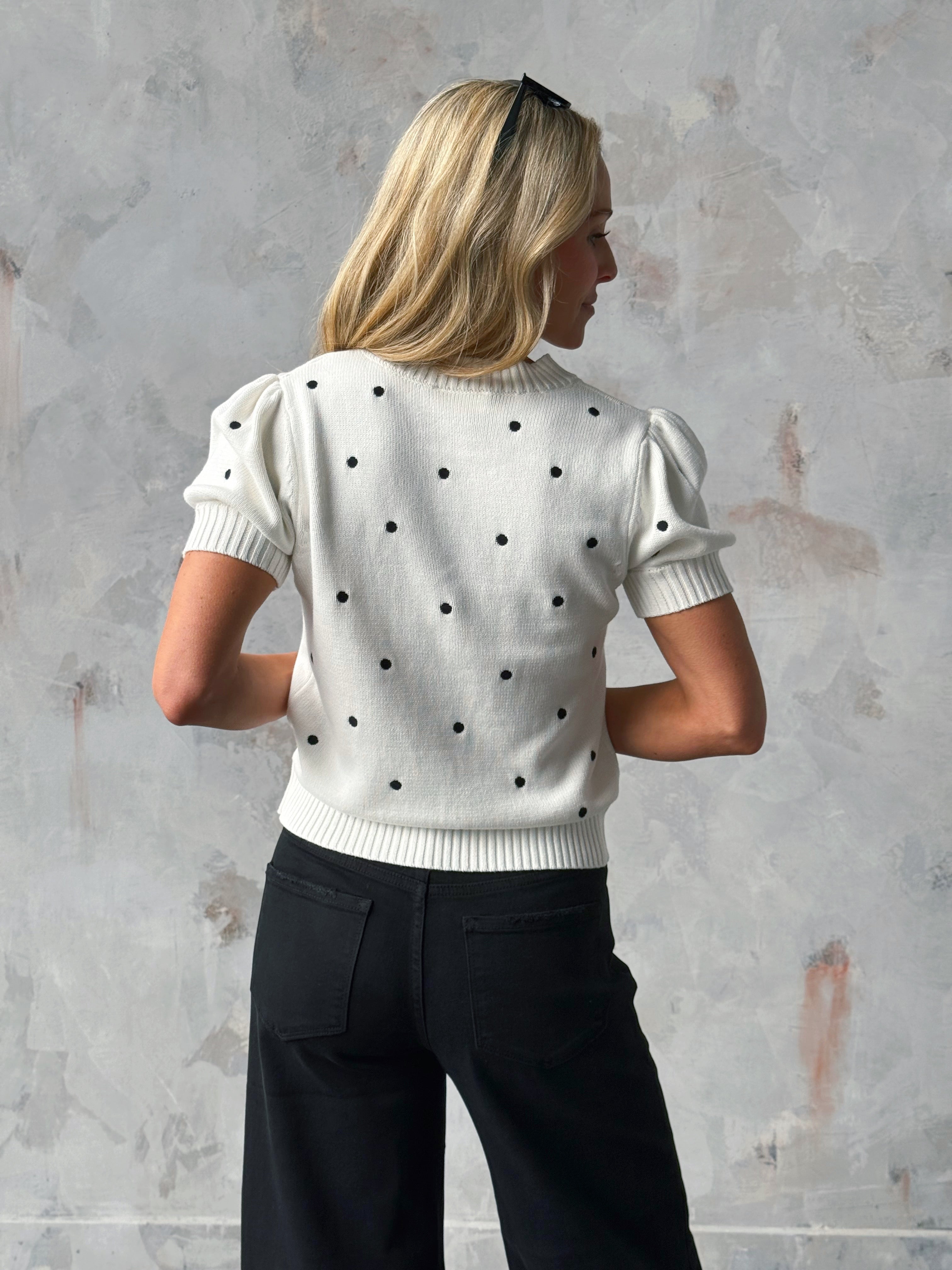 January Sweater - WHITE/BLACK - willows clothing SWEATER