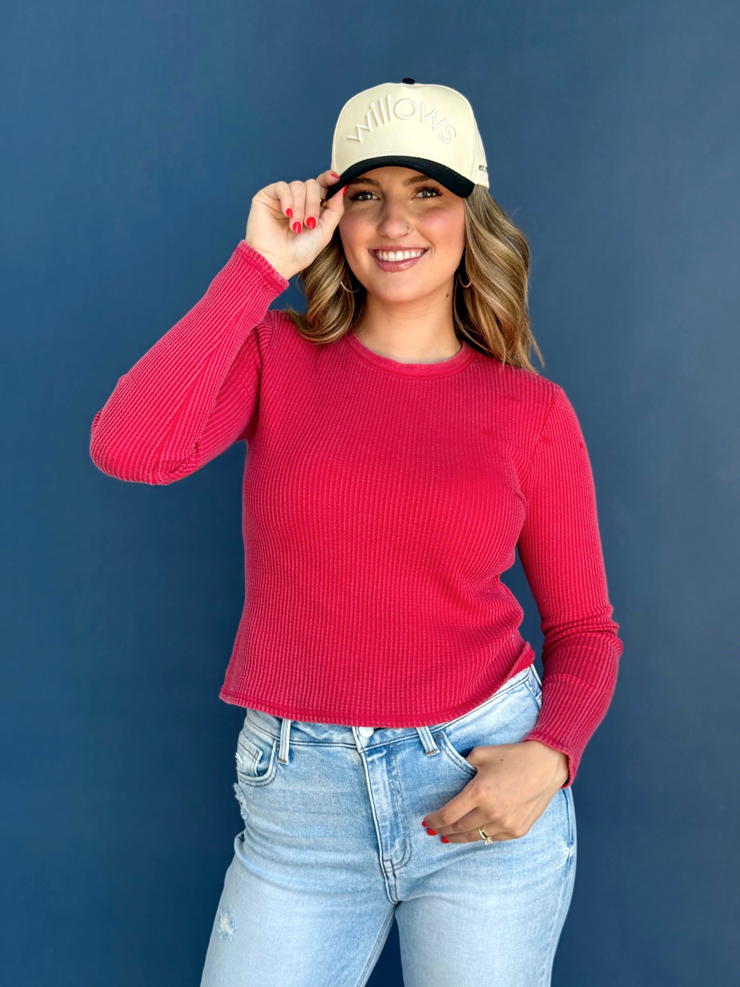 Jax Top - RED - willows clothing L/S SHIRT
