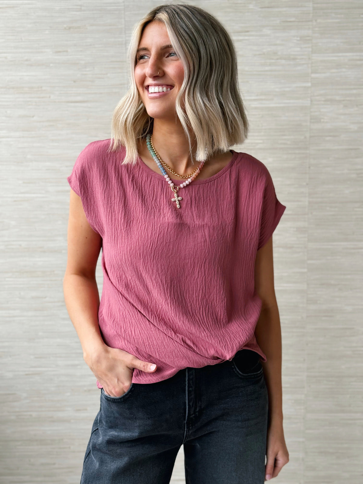 Jazlyn Top - MULBERRY - willows clothing S/S SHIRT