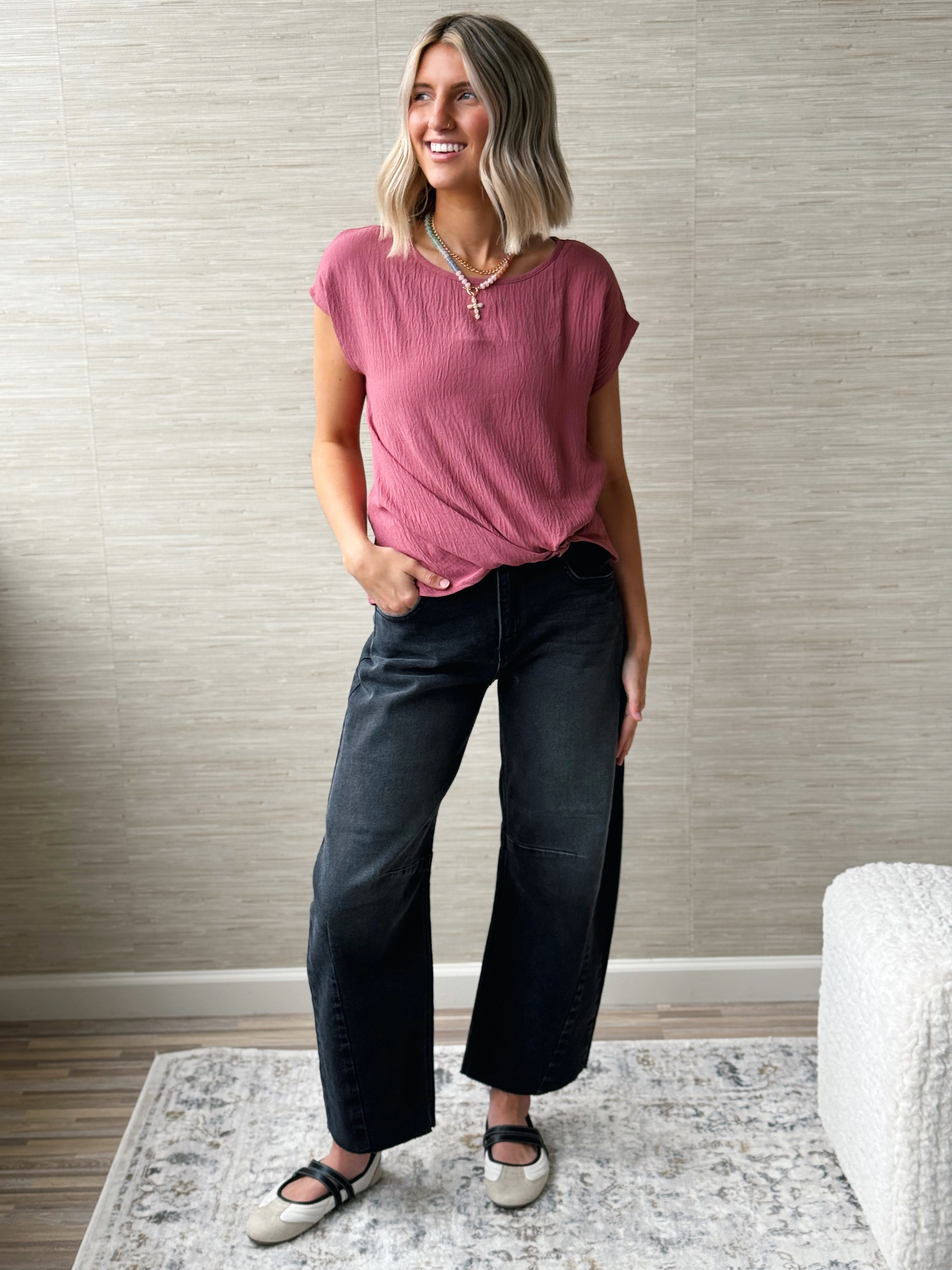 Jazlyn Top - MULBERRY - willows clothing S/S SHIRT