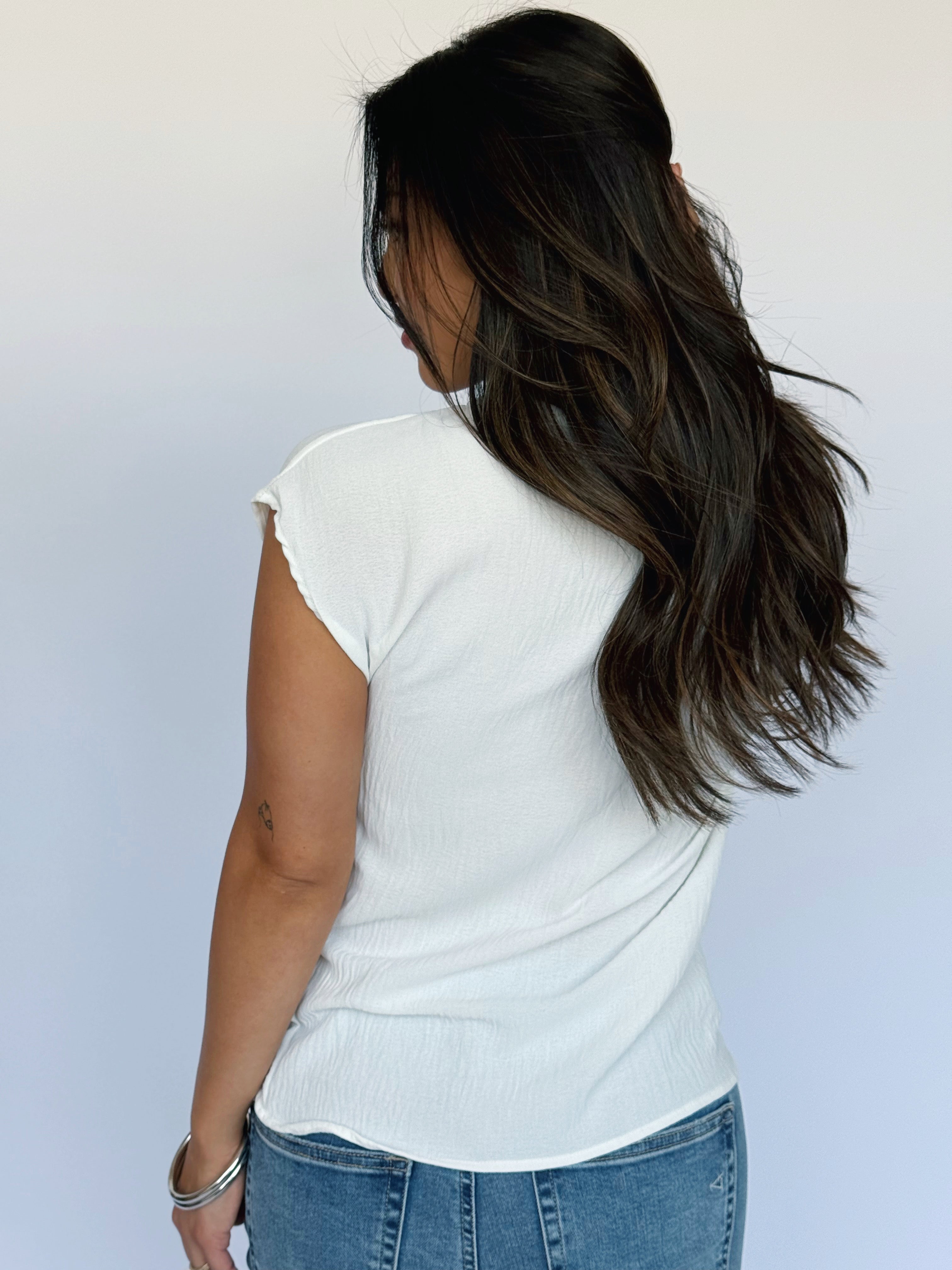 Jazlyn Top - WHITE - willows clothing S/S Shirt