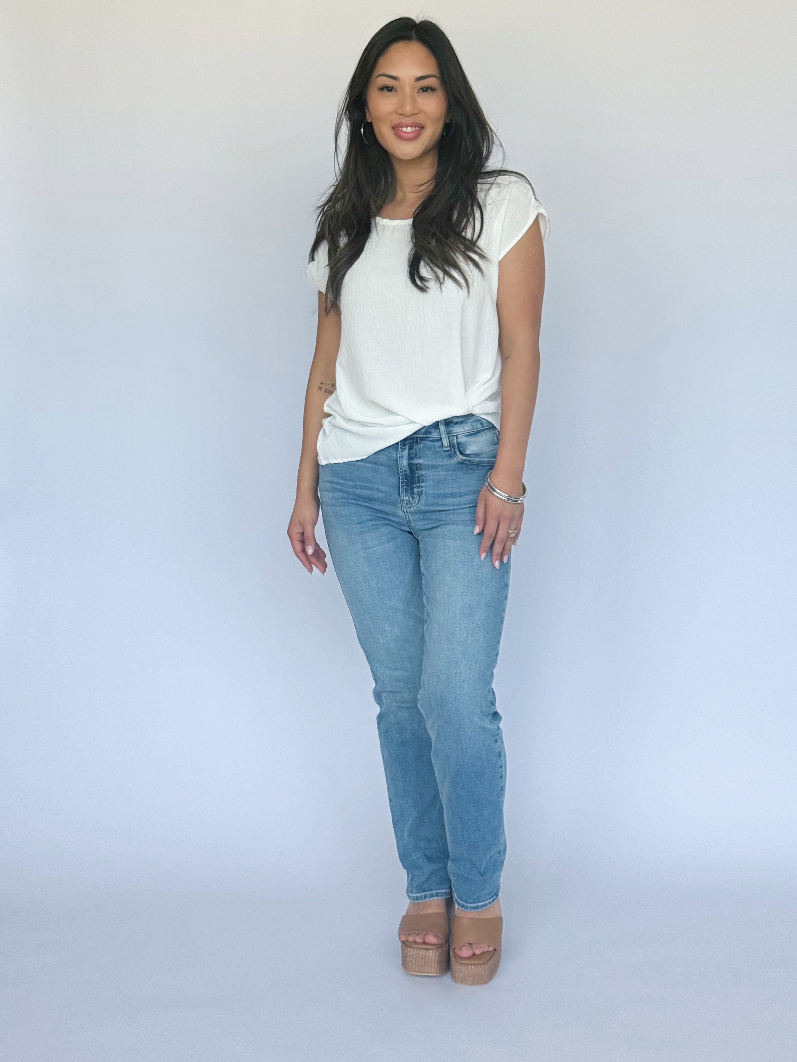 Jazlyn Top - WHITE - willows clothing S/S Shirt