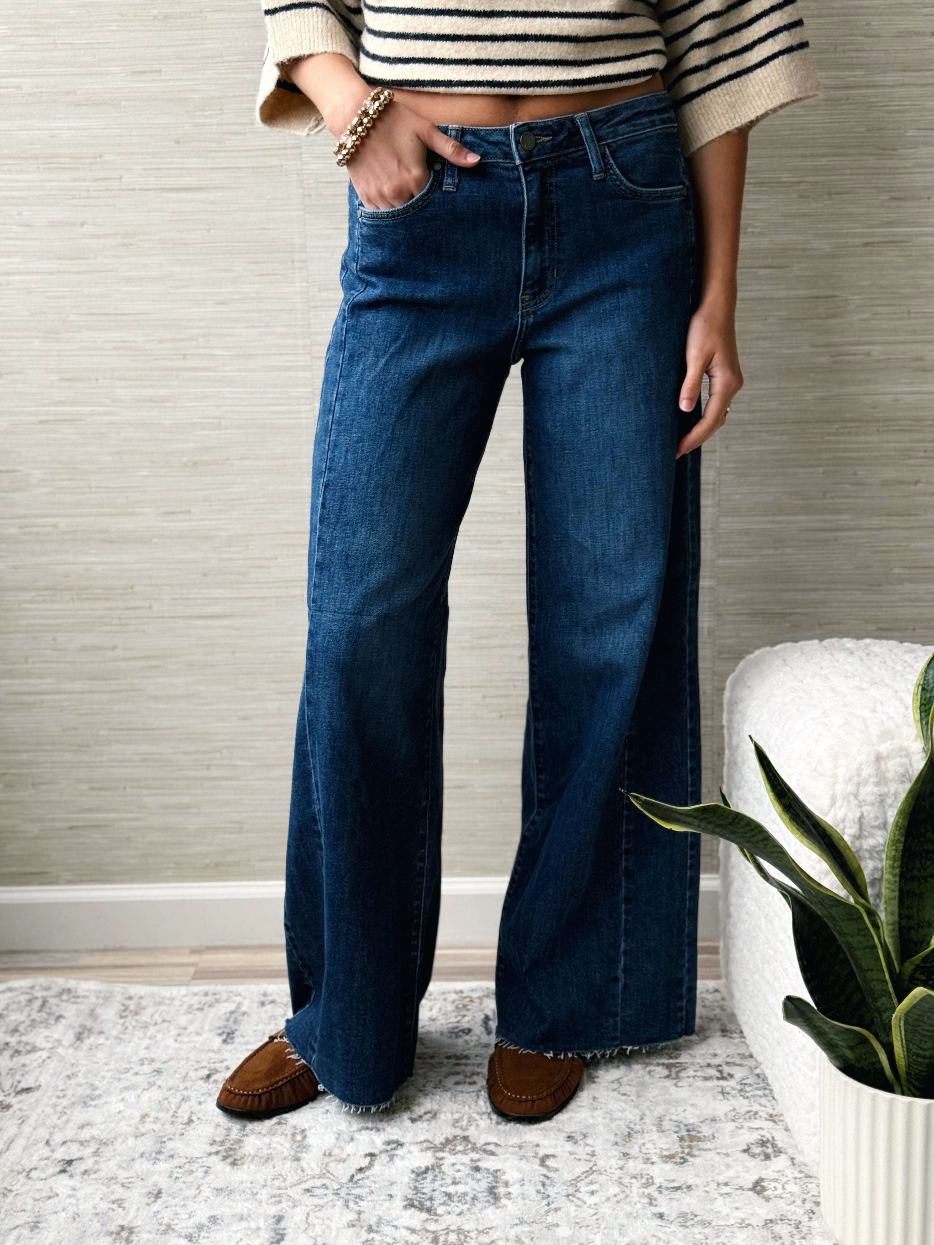 [JBD] Harry Wide Leg Jean - DARK DENIM - willows clothing WIDE LEG