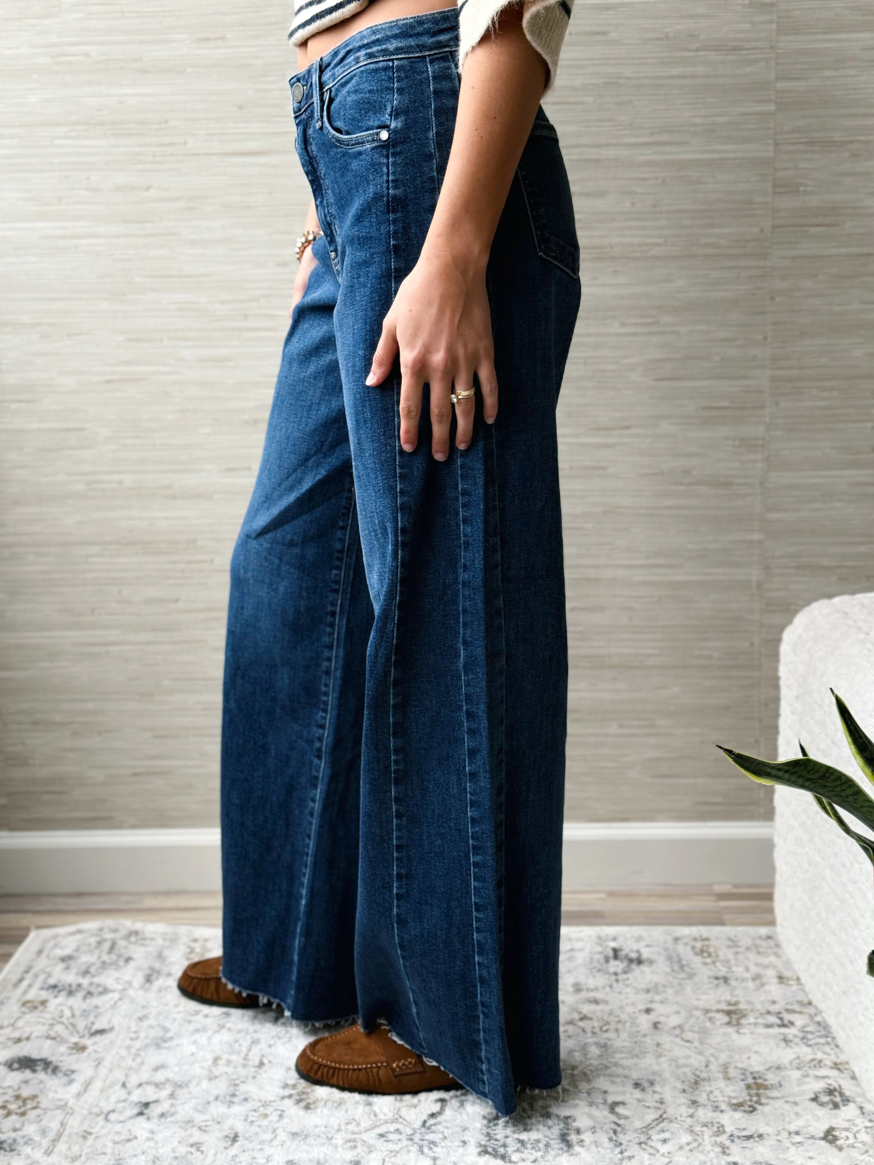 [JBD] Harry Wide Leg Jean - DARK DENIM - willows clothing WIDE LEG