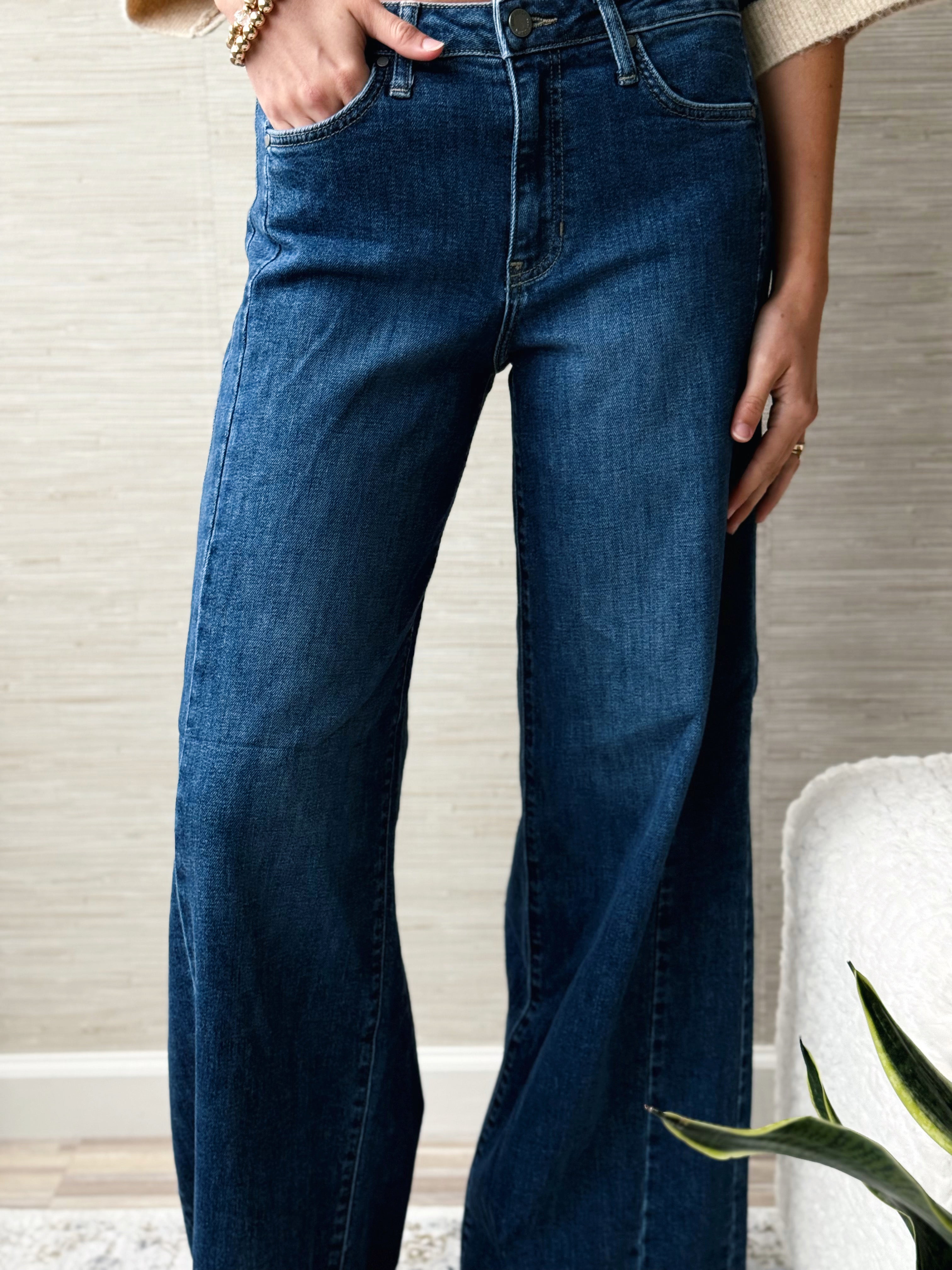 [JBD] Harry Wide Leg Jean - DARK DENIM - willows clothing WIDE LEG