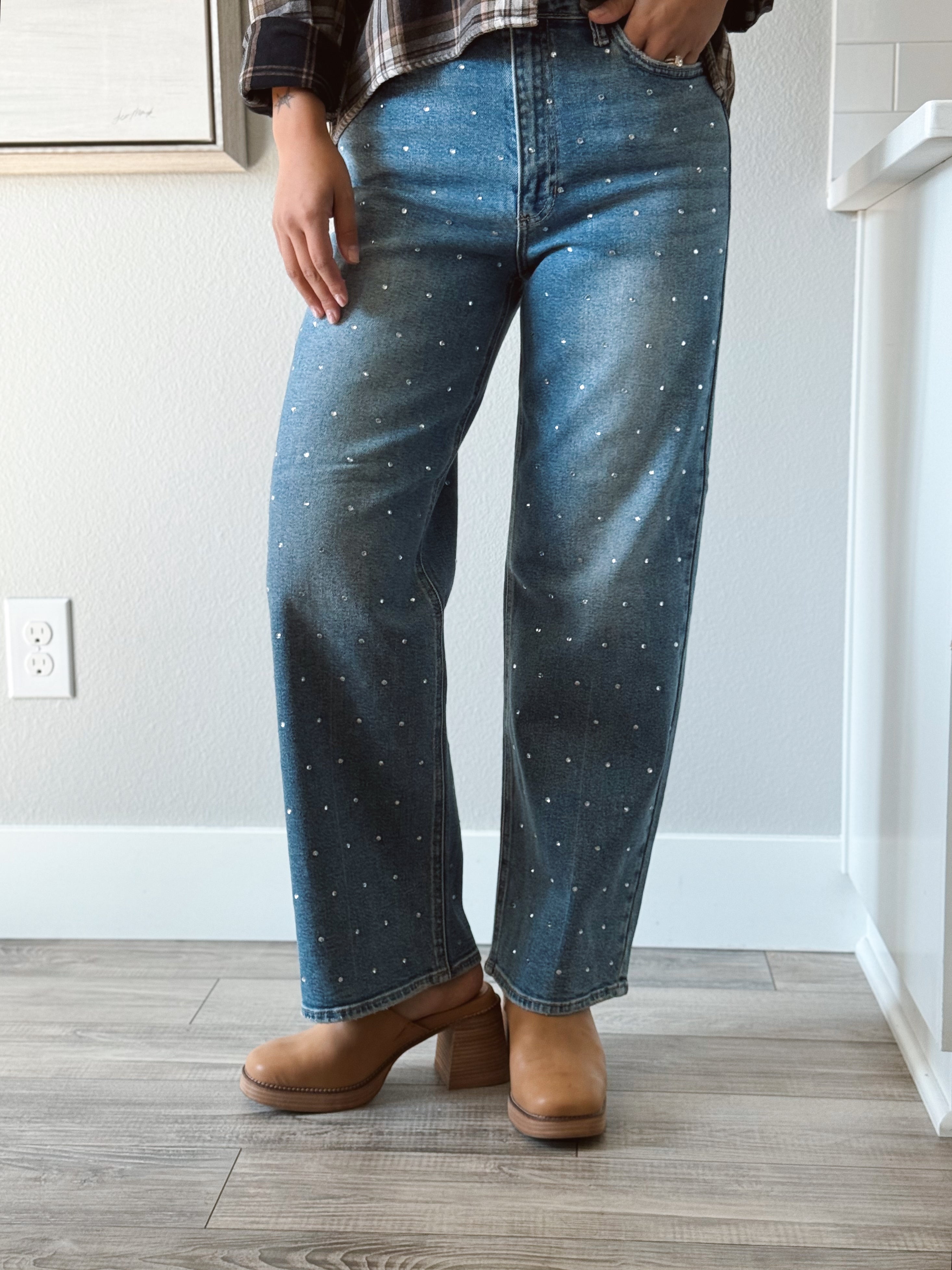 [JBD] Katie Jean - RHINESTONE - willows clothing Straight Leg