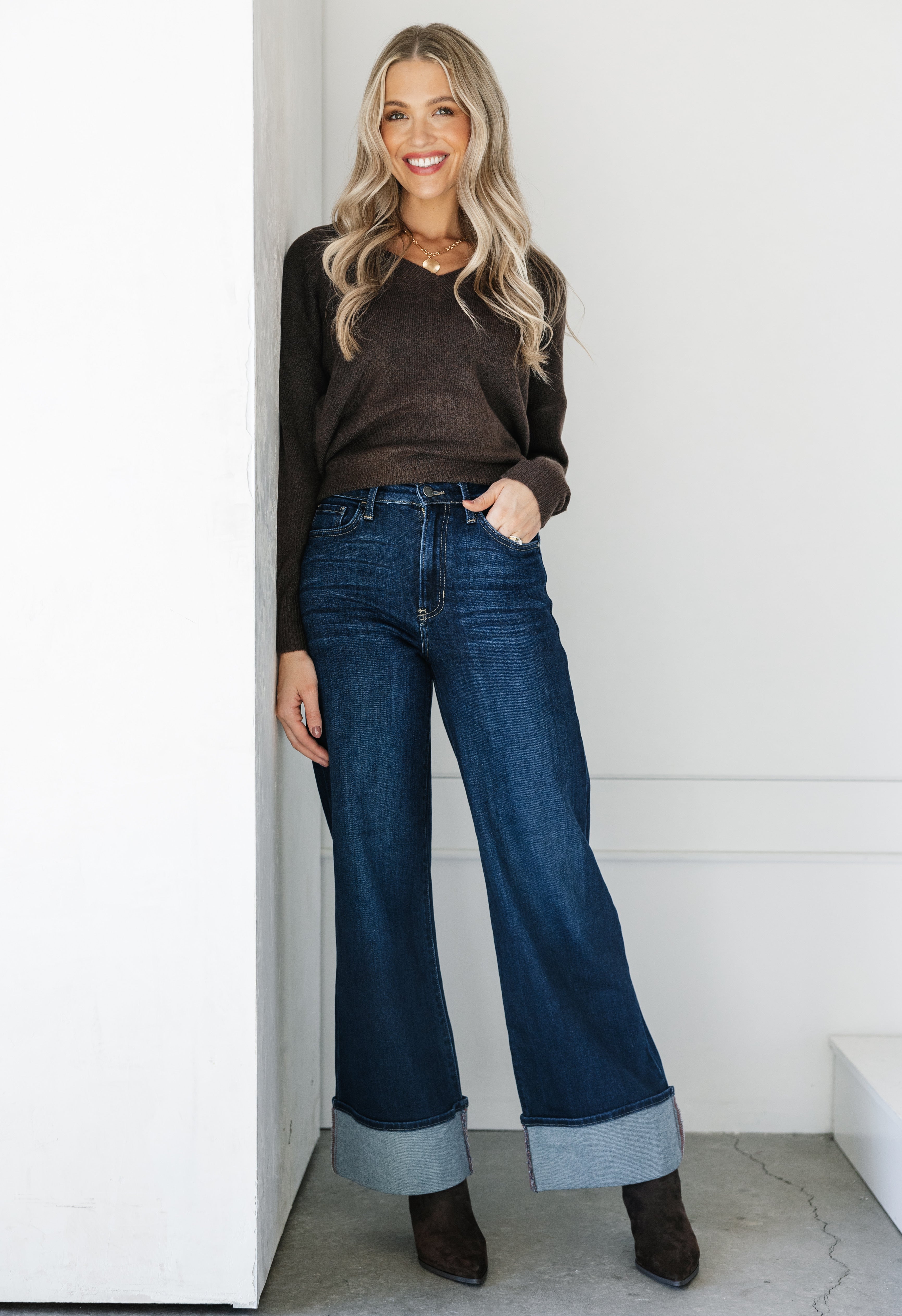 [JBD] Noah Jean - DARK DENIM - willows clothing WIDE LEG