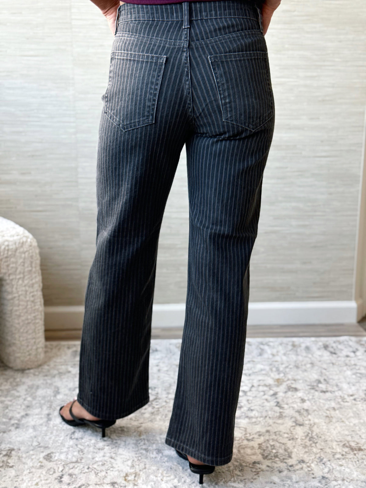 [JBD] Shadow Stripe Straight Leg Jeans - willows clothing Straight Leg
