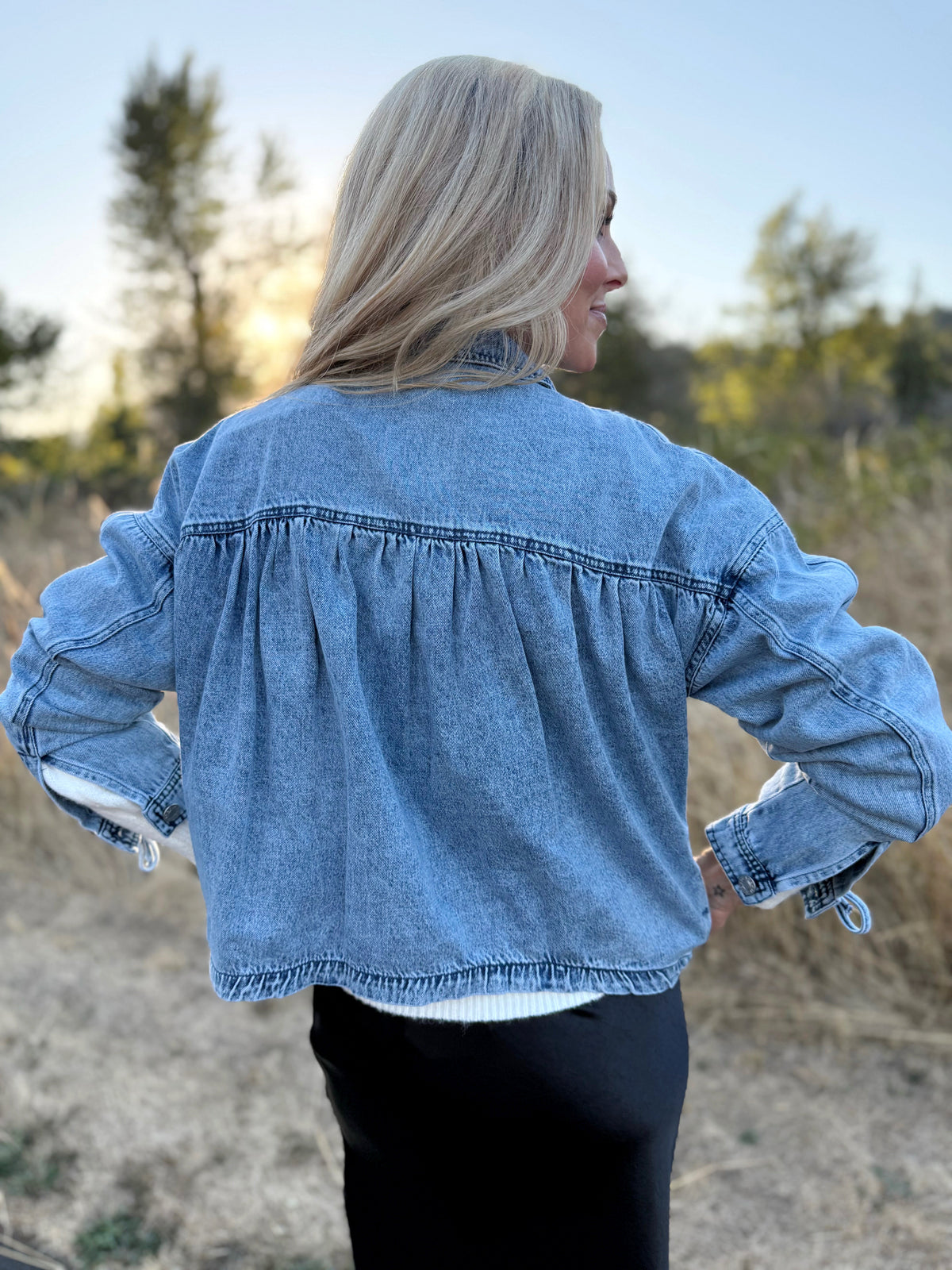 Jess Jacket - VINTAGE DEEP BLUE - willows clothing DENIM JACKET