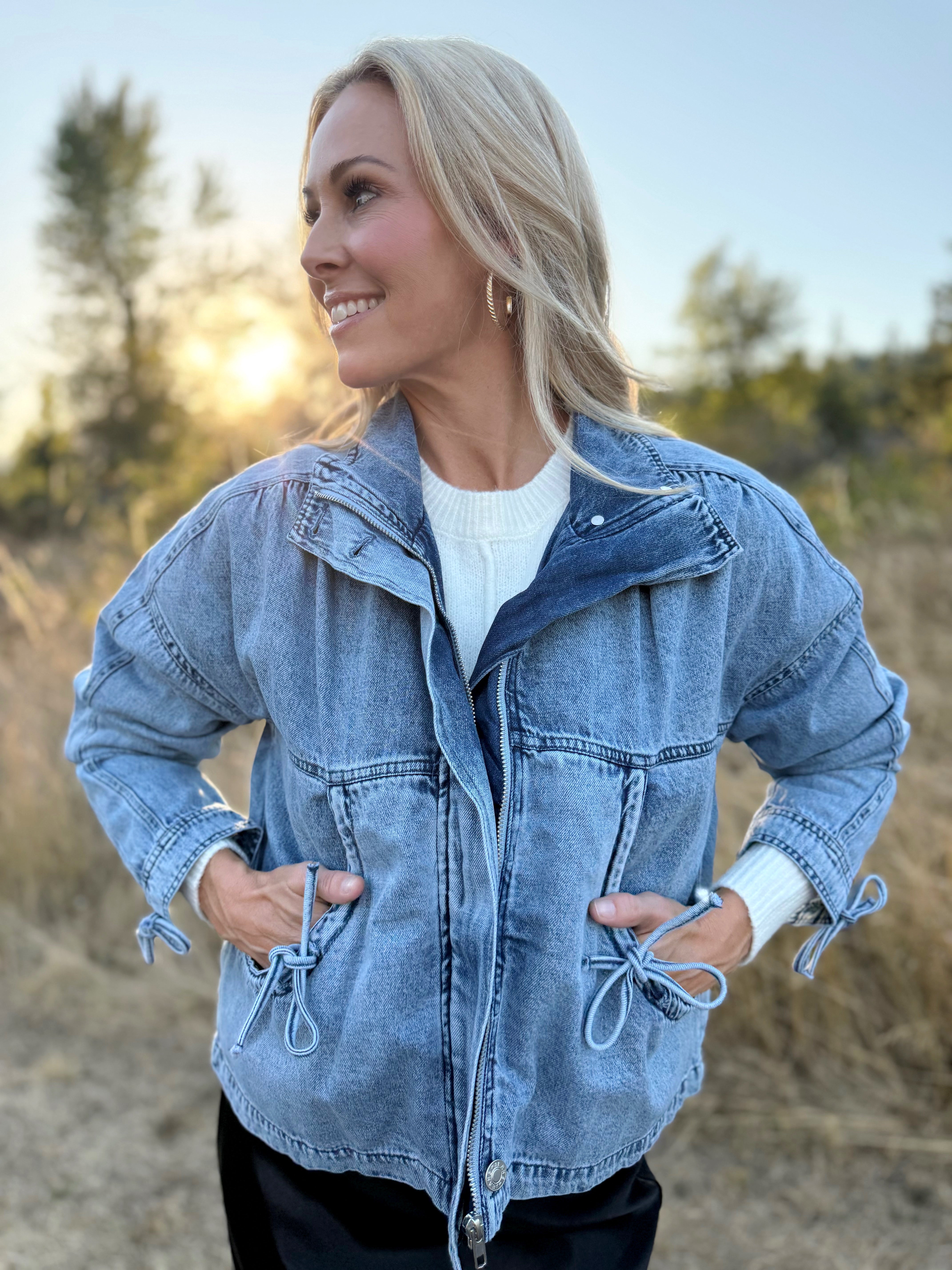Jess Jacket - VINTAGE DEEP BLUE - willows clothing DENIM JACKET