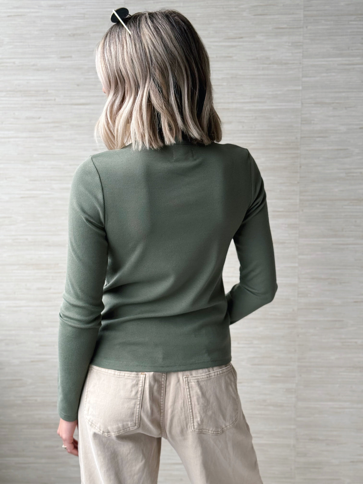 Jess Long Sleeve Top - OLIVE - willows clothing S/S SHIRT