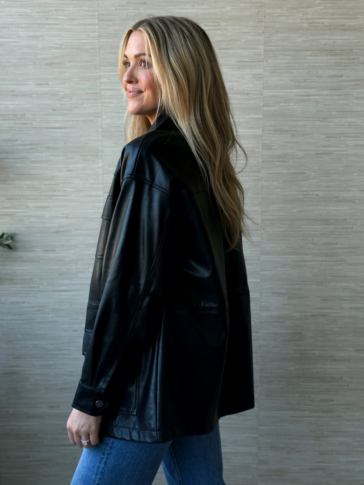 Johnnie Leather Jacket - BLACK - willows clothing JACKET