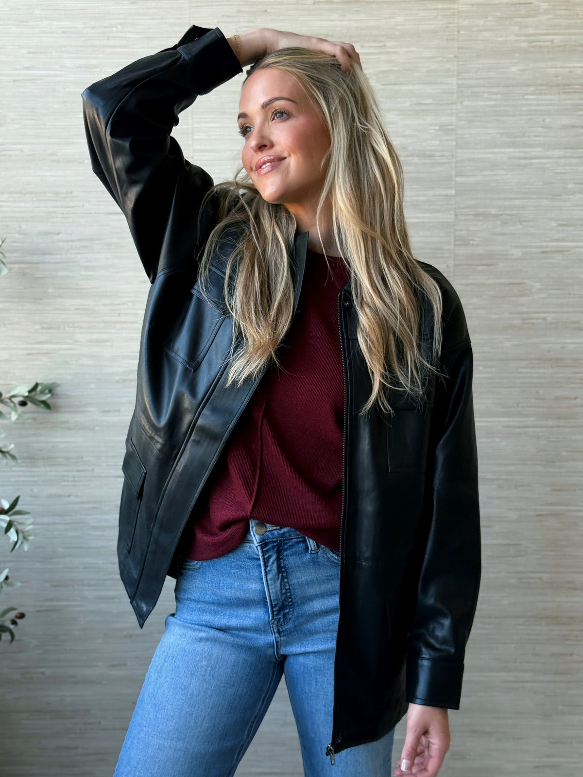Johnnie Leather Jacket - BLACK - willows clothing JACKET