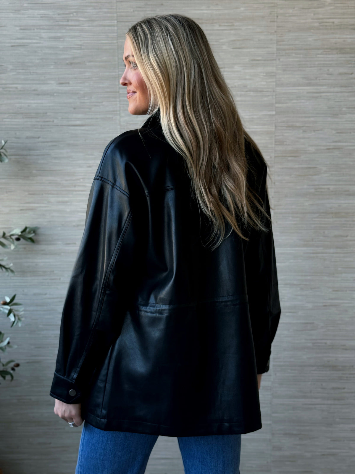 Johnnie Leather Jacket - BLACK - willows clothing JACKET