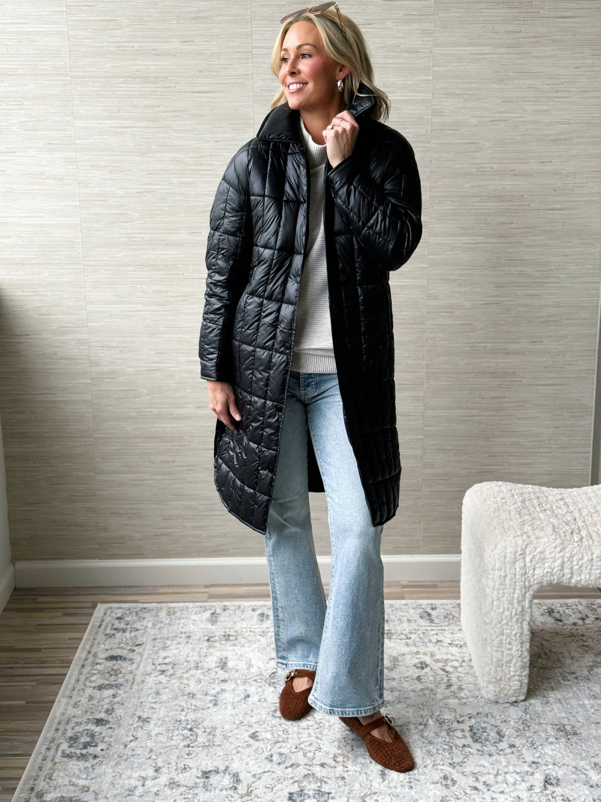 Joleen Puffer Jacket - BLACK - willows clothing JACKET