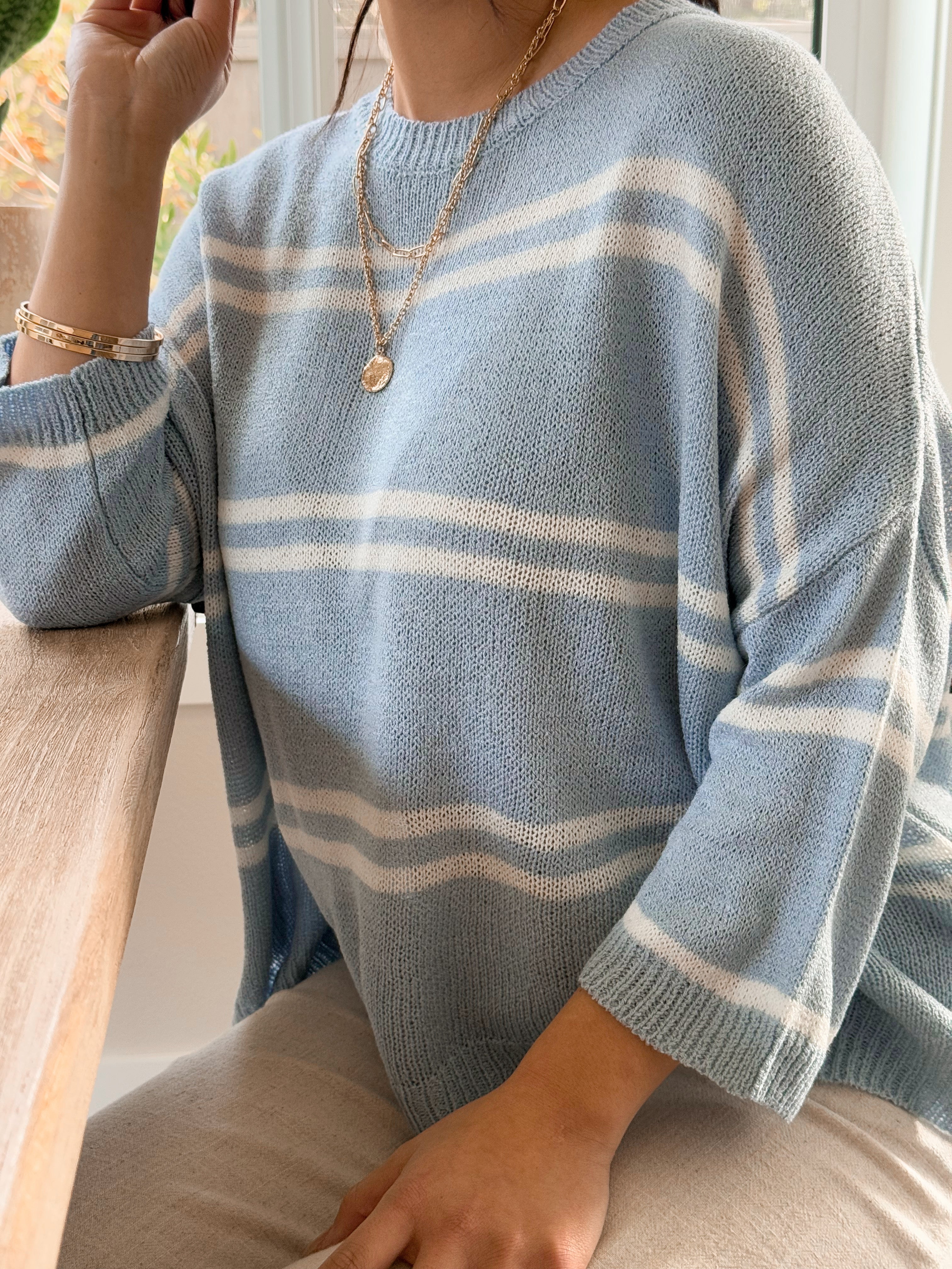 Josette Sweater - SLATE BLUE - willows clothing S/S SHIRT