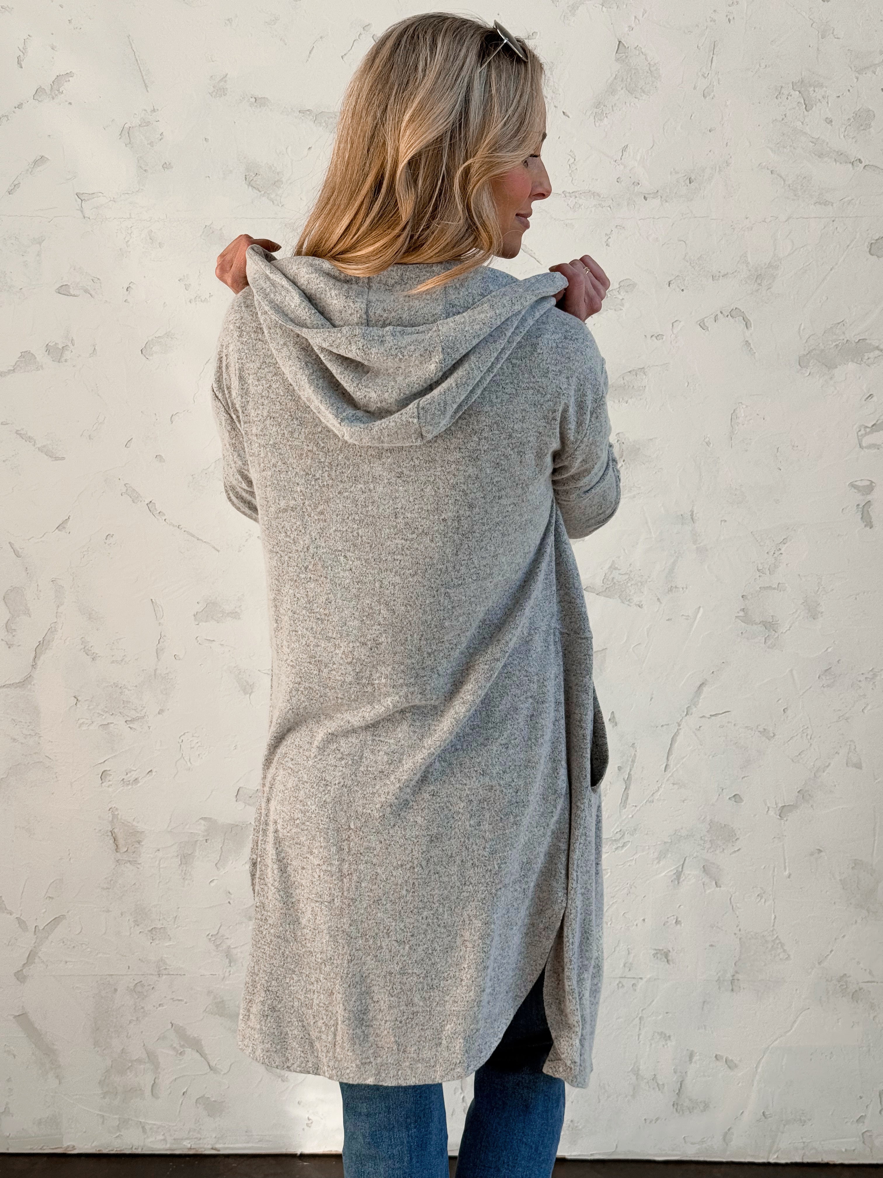 Journey Cardigan - 2 TONE CHARCOAL - willows clothing Cardigan