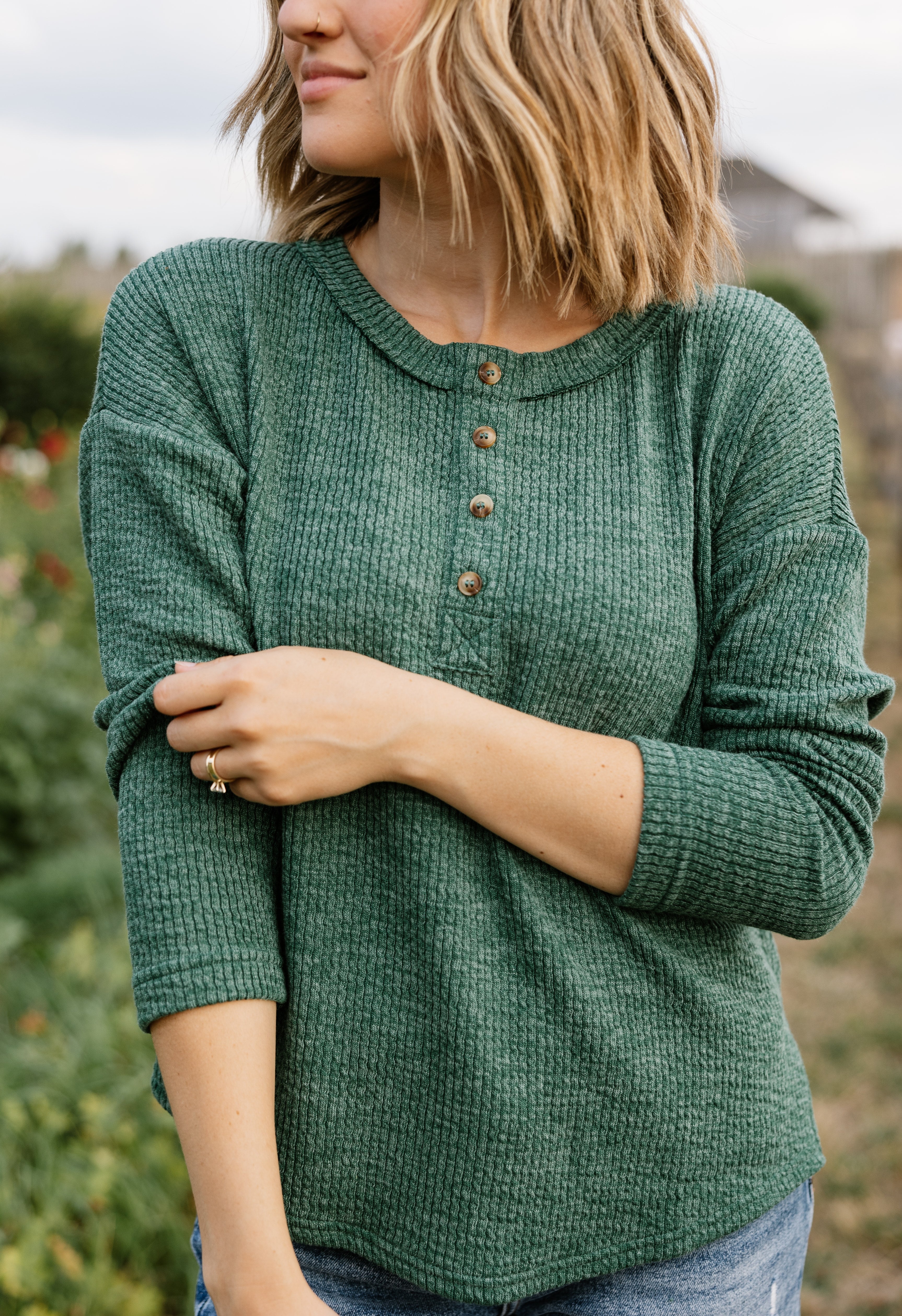 June Sweater - HUNTER GREEN - willows clothing SWEATER