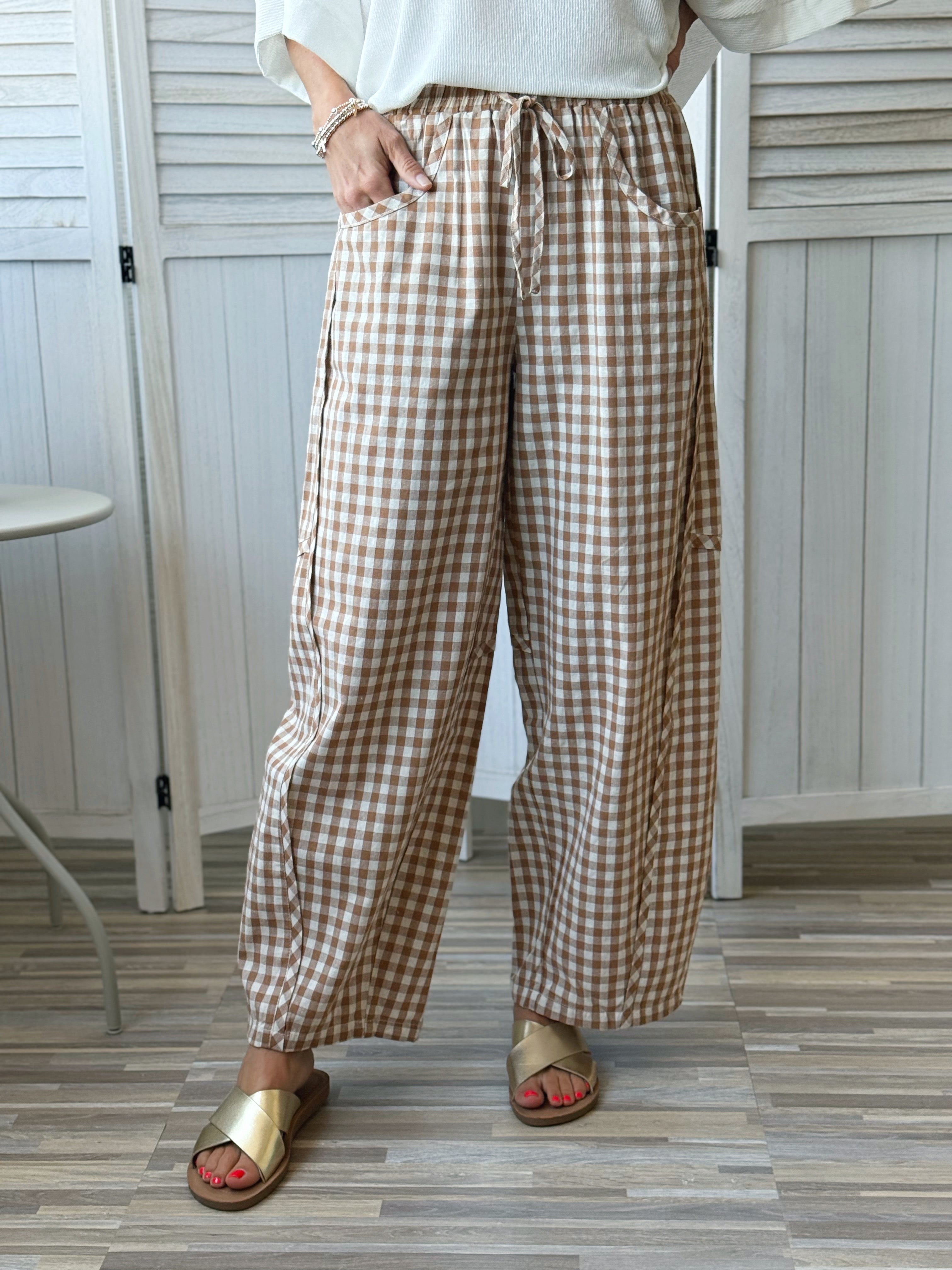 Just Add Joy Barrel Pants - CAMEL - willows clothing PANTS