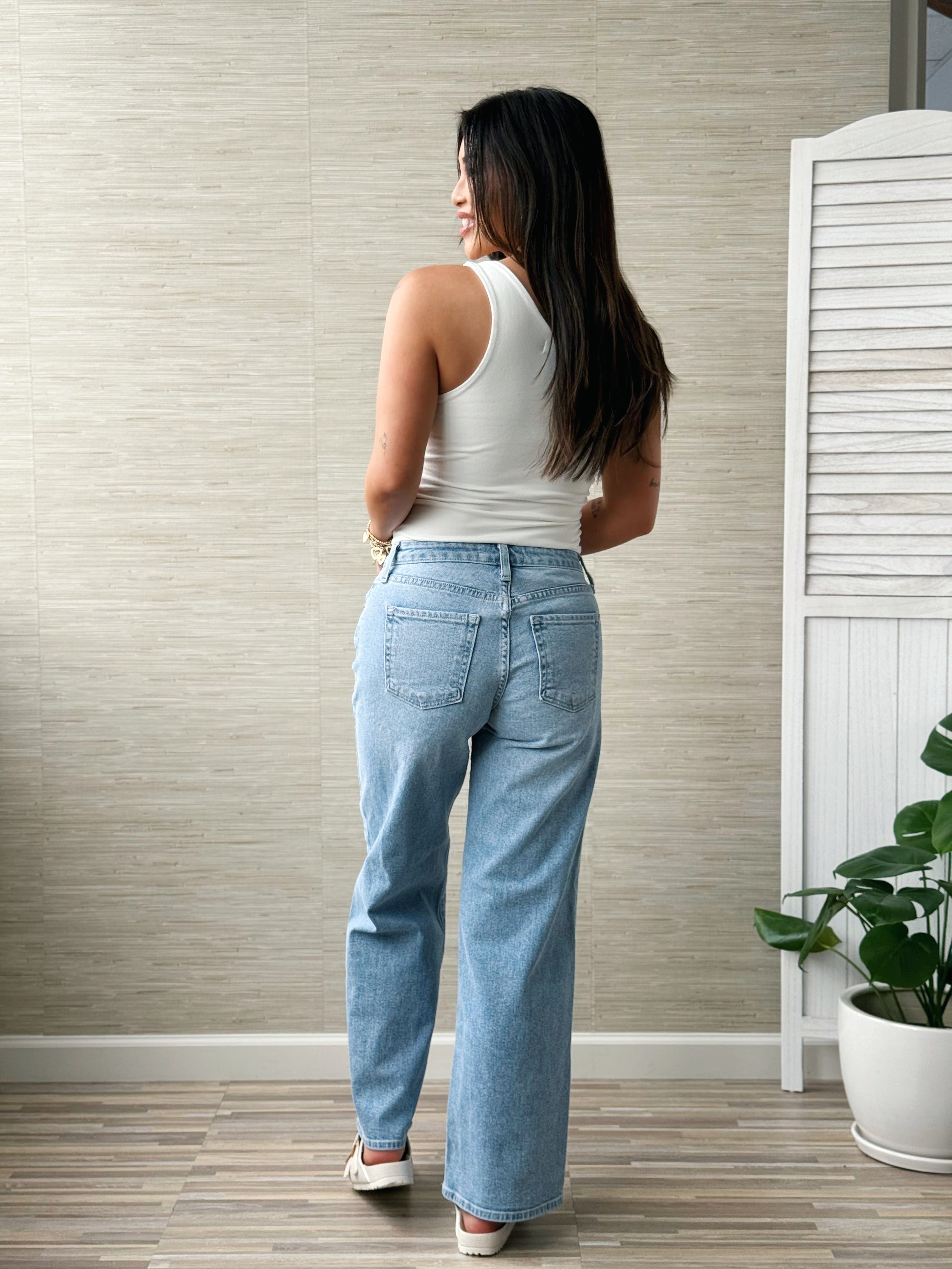 [JUST BLACK] Darien Jean - LIGHT DENIM - willows clothing WIDE LEG