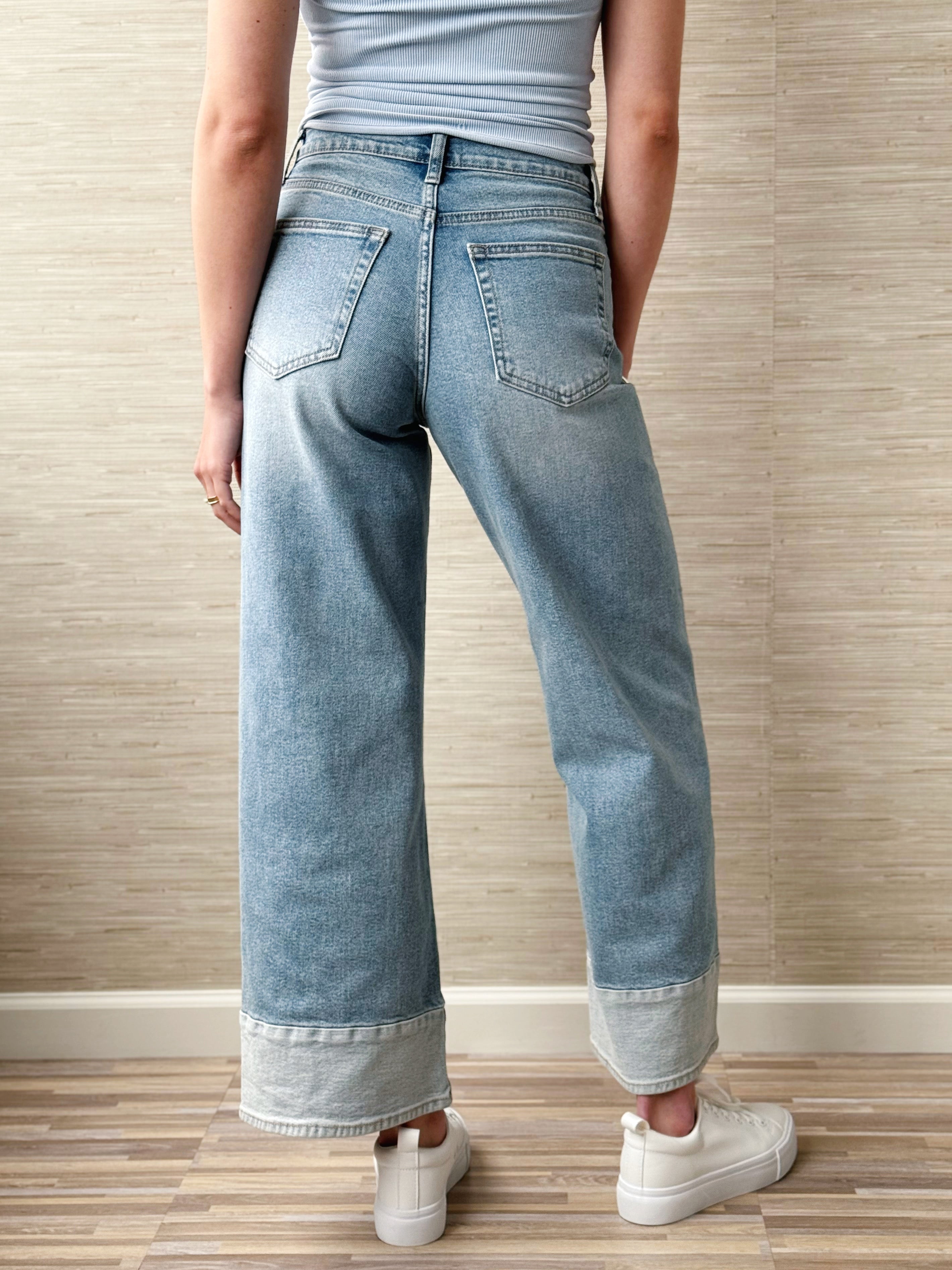 [JUST BLACK] Nita Jean - LIGHT DENIM - willows clothing WIDE LEG